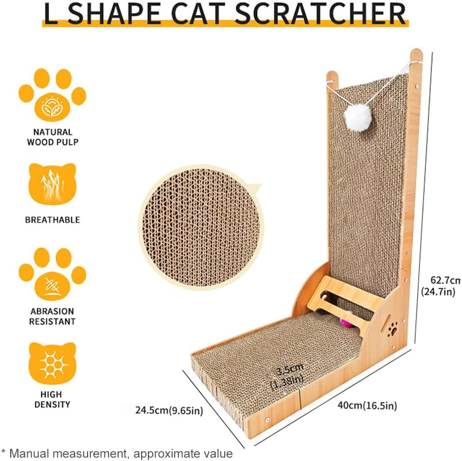 L-Size 25L X 40W X 63H Cat Scratching Board against the Wall to Relieve Boredom and Scratch image number 2