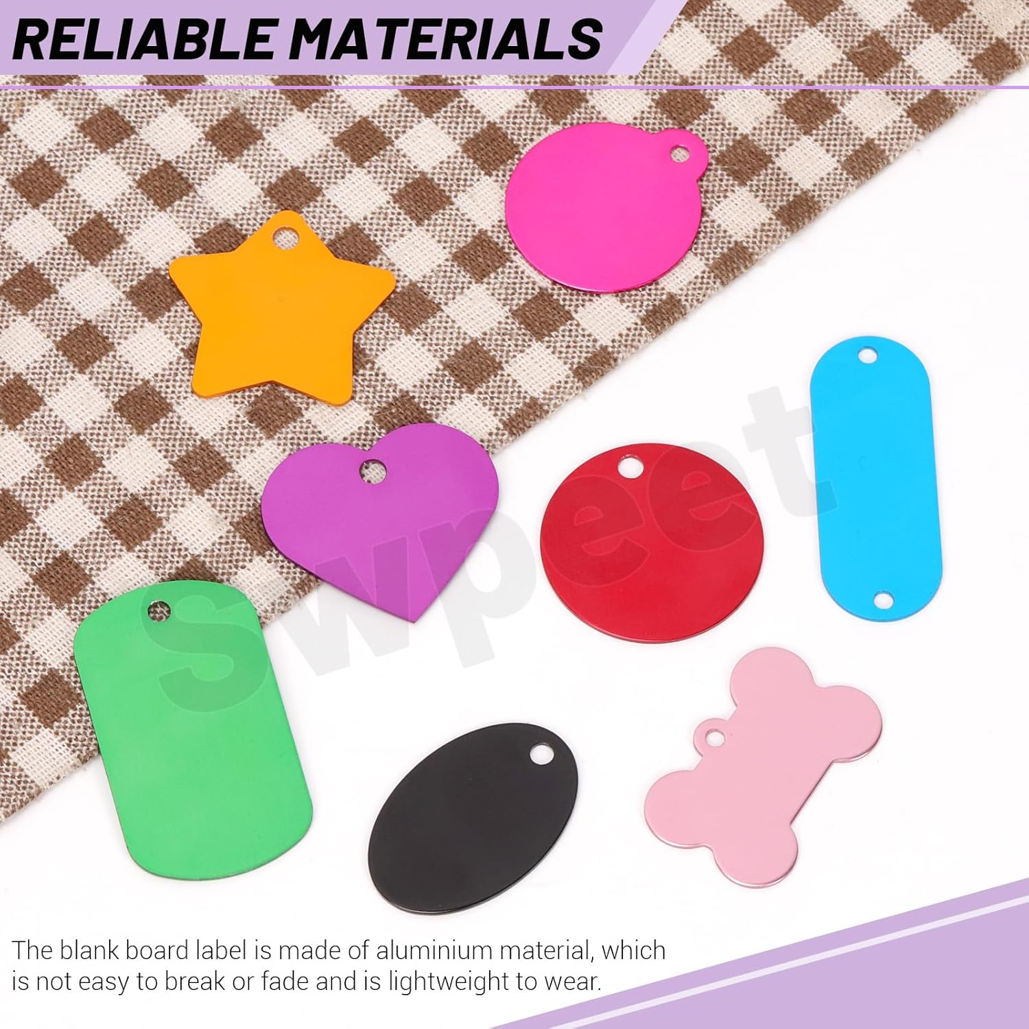Swpeet 40Pcs 10 Colors 35Mm/ 1.37" round Aluminum Blank Tags with Key Ring Assortment Kit, Engraving Stamping Blank Tags Pet ID Tag for Pendant Decoration, DIY Keychains and Pets Tag Project image number 1