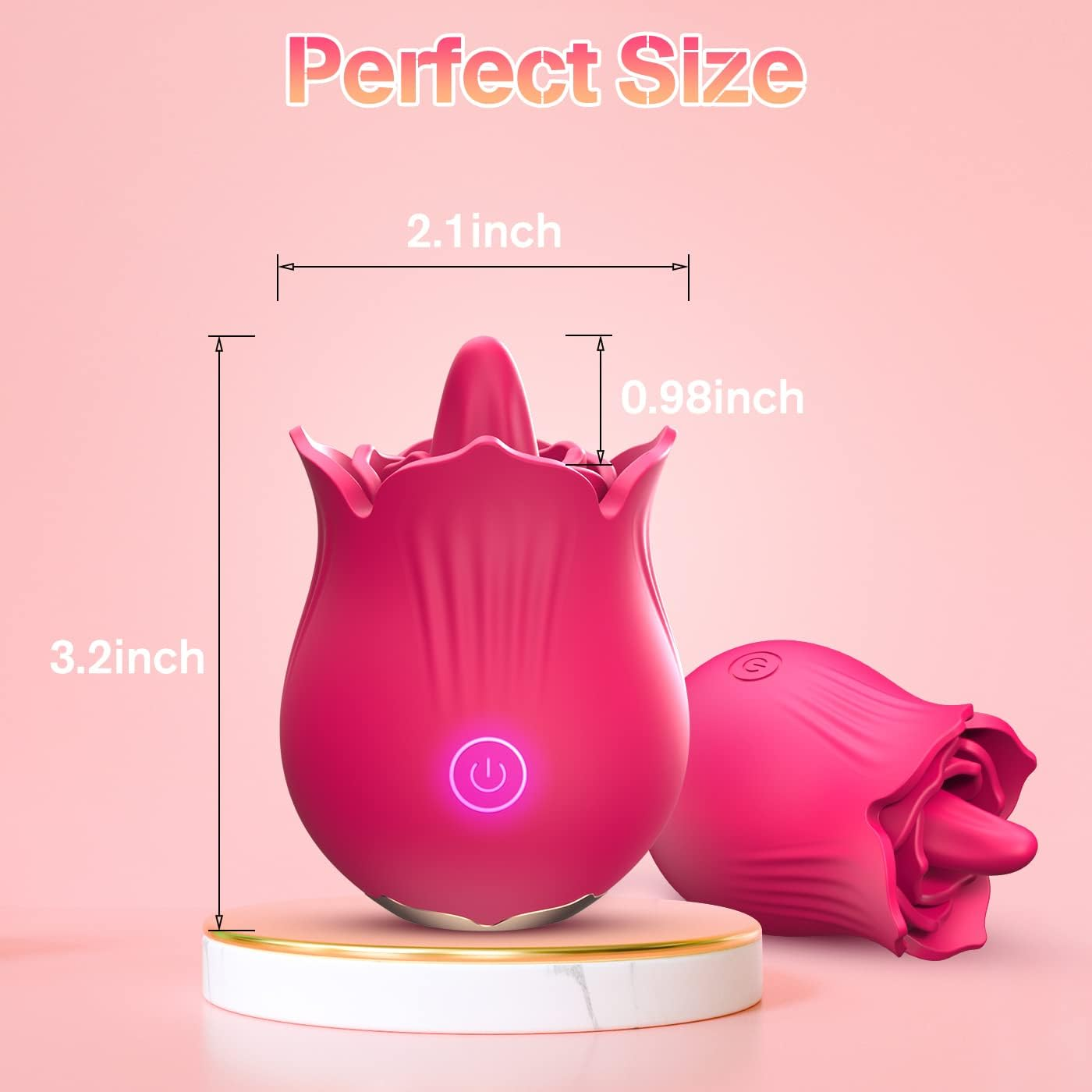 Rose Toys Vibrator for Women, Tongue Licking Clitoral Vibrator with 9 Stimulating Modes, Swing Tongue Nipple Clitoris Sexual Stimulator for Women Pleasure, Licker Adults Toys image number 4