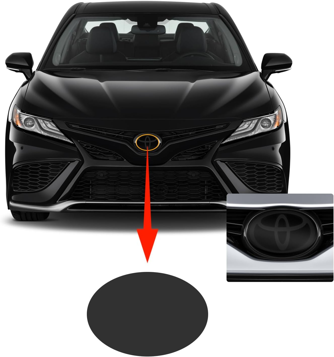 FDAIUN for 2018-2024 Toyota Camry Car Emblem Protection Film 8.5MIL TPU Blacked Logo Protection Accessories image number 1