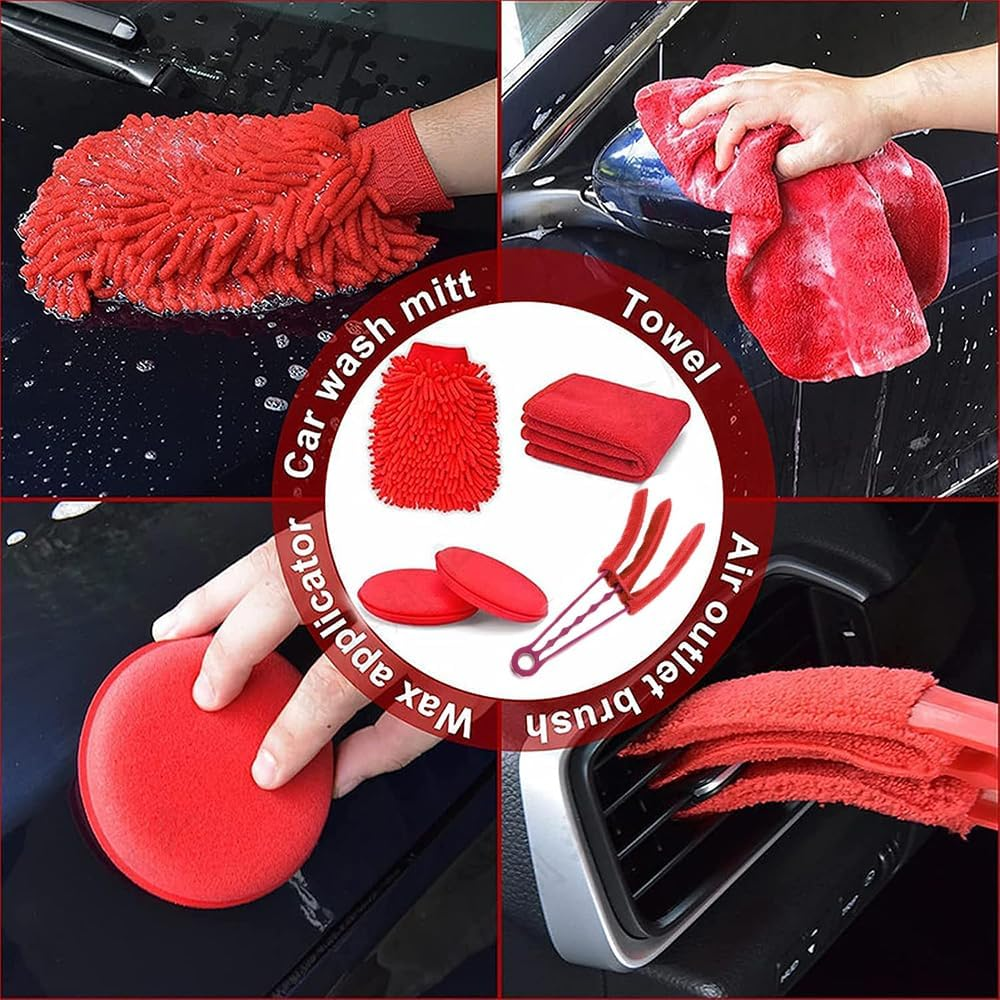 25 Pcs Car Detailing Kit,Auto Detailing Drill Brush Set,For Cleaning Wheel,Tire and Rim Brush,Car Wash Kit,For Cars,Bikes,Carpet,Bathroom,Kitchen image number 5