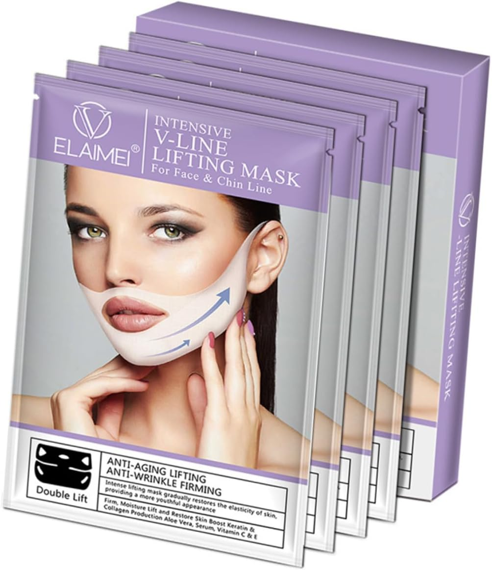 Minkissy V Line Facelift Mask | 12Pcs Double Chin Reducer Ear-Hanging Face Mask for Slimming, Tightening & Anti-Aging | Ideal for Home Spa, Travel, Parties | Perfect for Women Aged 25-50 image number 5