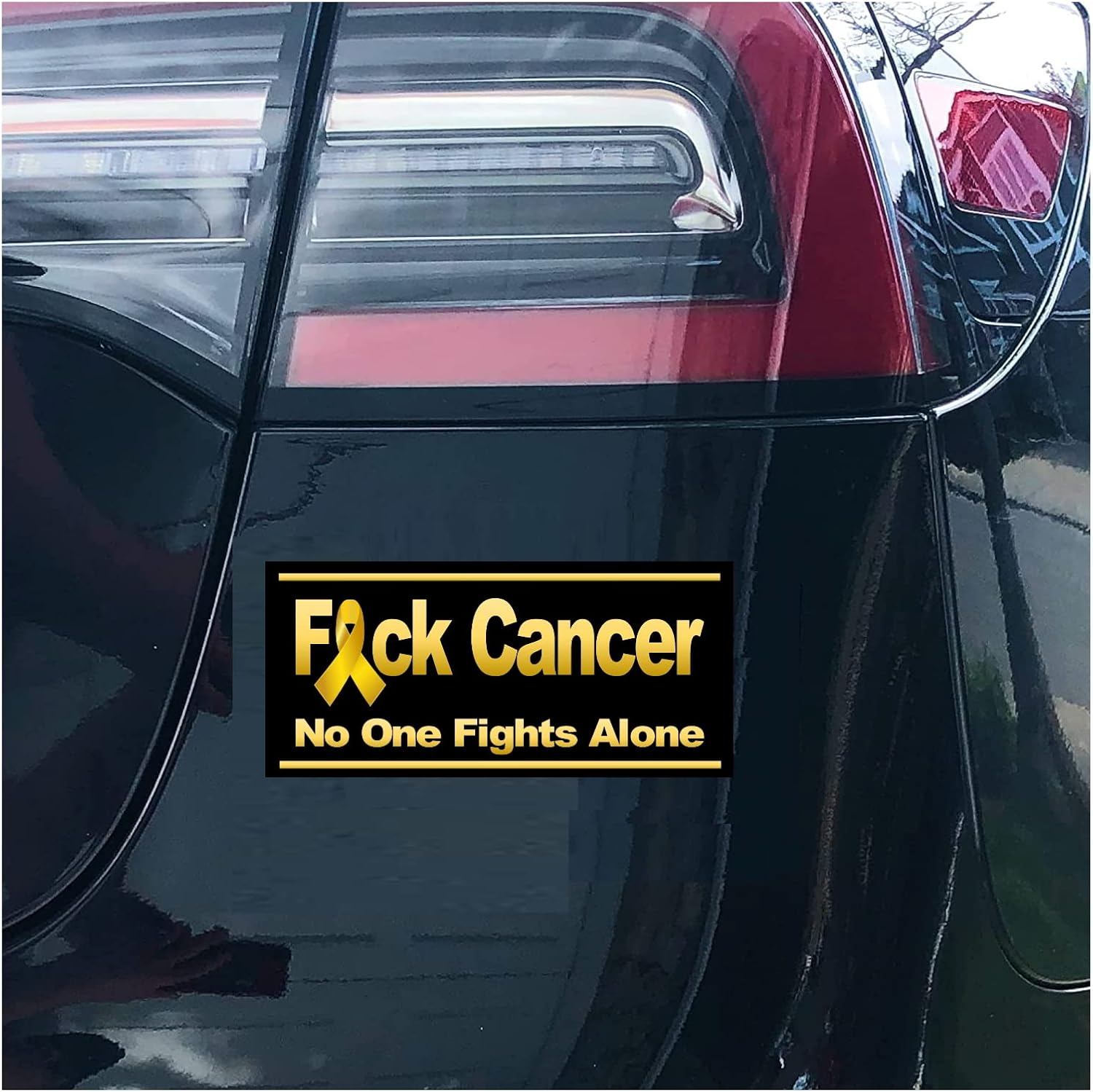 ACTIONX F Cancer (5 Pack) 7" X 3" Pediatric Cancer Stickers for Car, Truck, Laptop Window - Humorous, Bold Typography, Vinyl, Outdoor, Rectangular, Single Use, Letter Print, Powder Coated image number 2