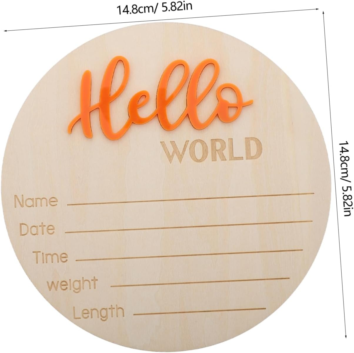 Wooden Birth Sign Card Newborn Announcement Wooden Discs for Nursery Photo Prop Welcome Newborn Born image number 2