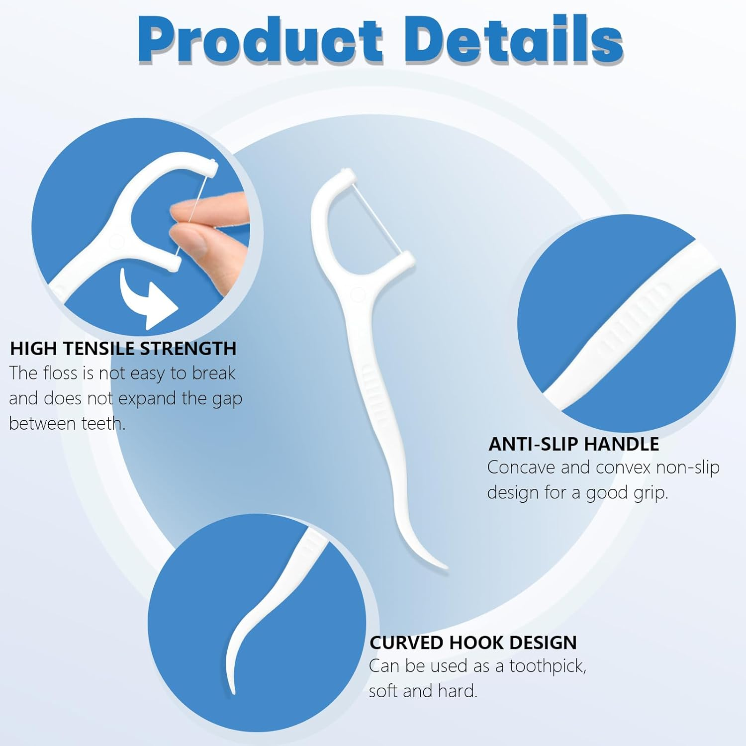 200 Count Tooth Floss Picks, Double Cleaning Tooth Picks Flossers with Bristles,Small Home Tooth Pick for Adult (200) image number 6