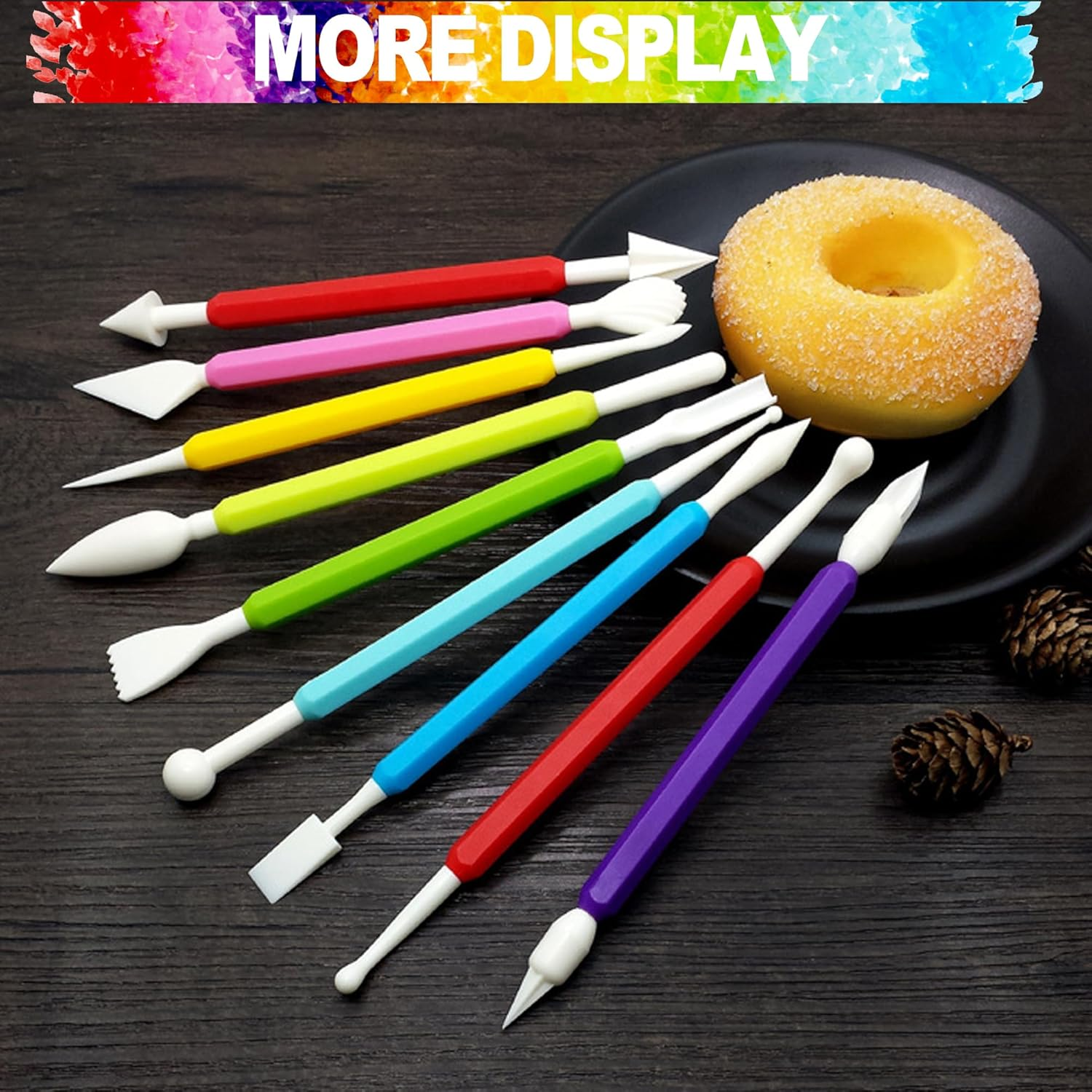 LINPHCEY 9PCS Clay Tools for Kids Air Dry Clay Tool Kit Plastic Clay Sculpting Tools Set for DIY Pottery, Modeling Sculpey Polymer Clay &ndash; Safe & Easy Grip for Beginners & Craft Lovers image number 5