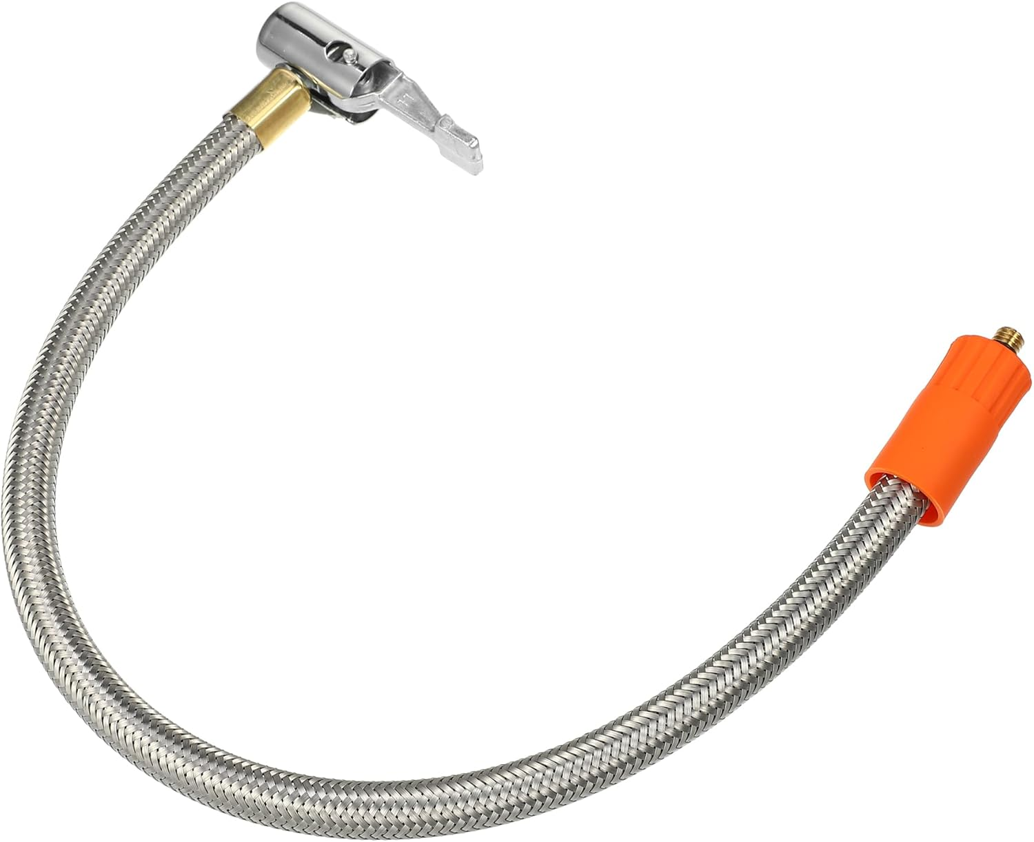 X AUTOHAUX 1 Pcs 15.8" Flexible Tire Inflator Hose Adapter M6 Thread Size Air Chuck with Hose for Standard Tire Valve Fine Thread without Air Release Valve for Car image number 2