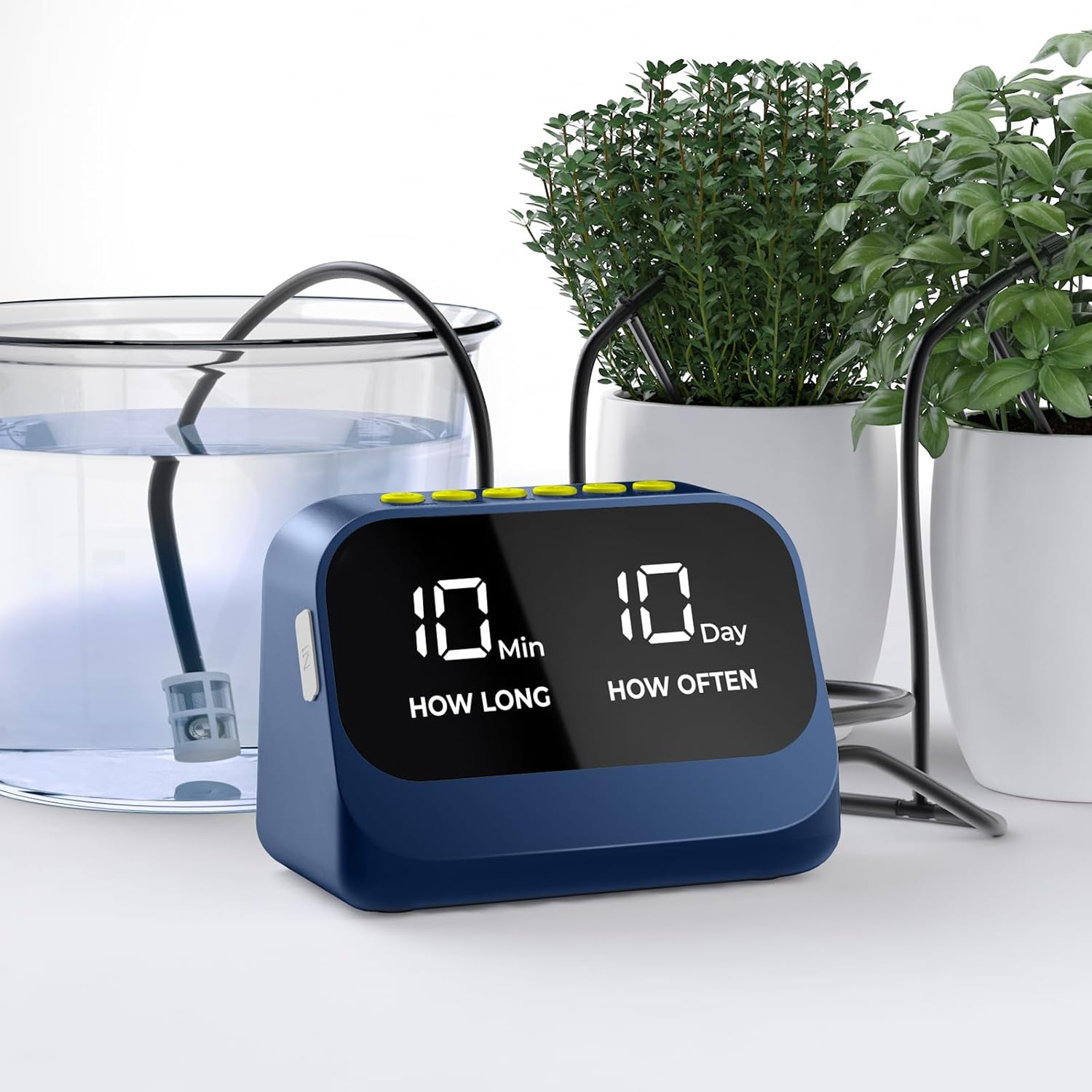 Upgraded Automatic Drip Irrigation Kit Watering System for Potted Plants, Houseplants Greenhouse Watering Equipment with DIY Programmable Timer, USB LED Display & Large Capacity Battery (Green)