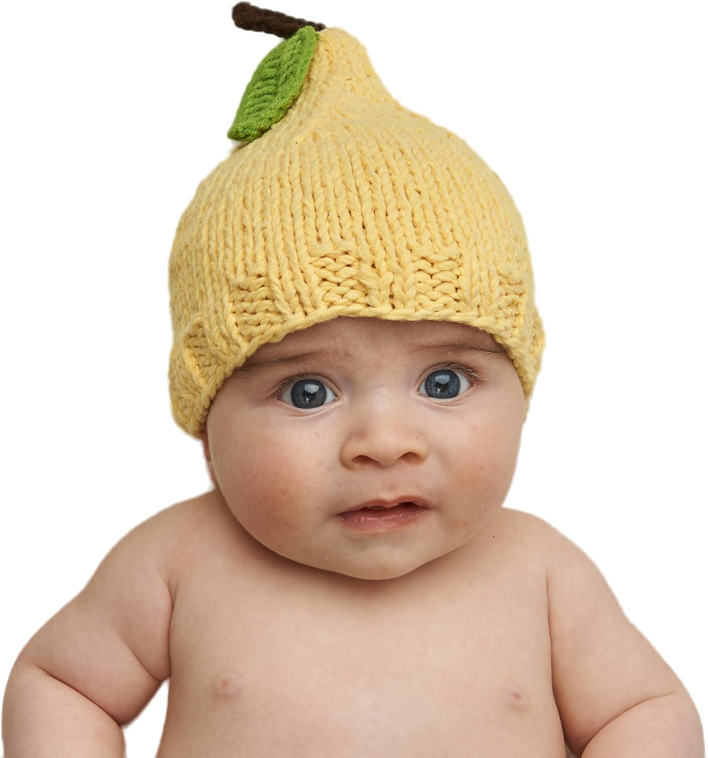 Tinker Tot Winter Baby Beanie L Lemon 4-8 Months Soft & Warm Crocket Knit Kids Beanie for Boys and Girls with Warm Earflap L Handmade Newborn Baby to Toddler Beanie Hat &ndash; M image number 2