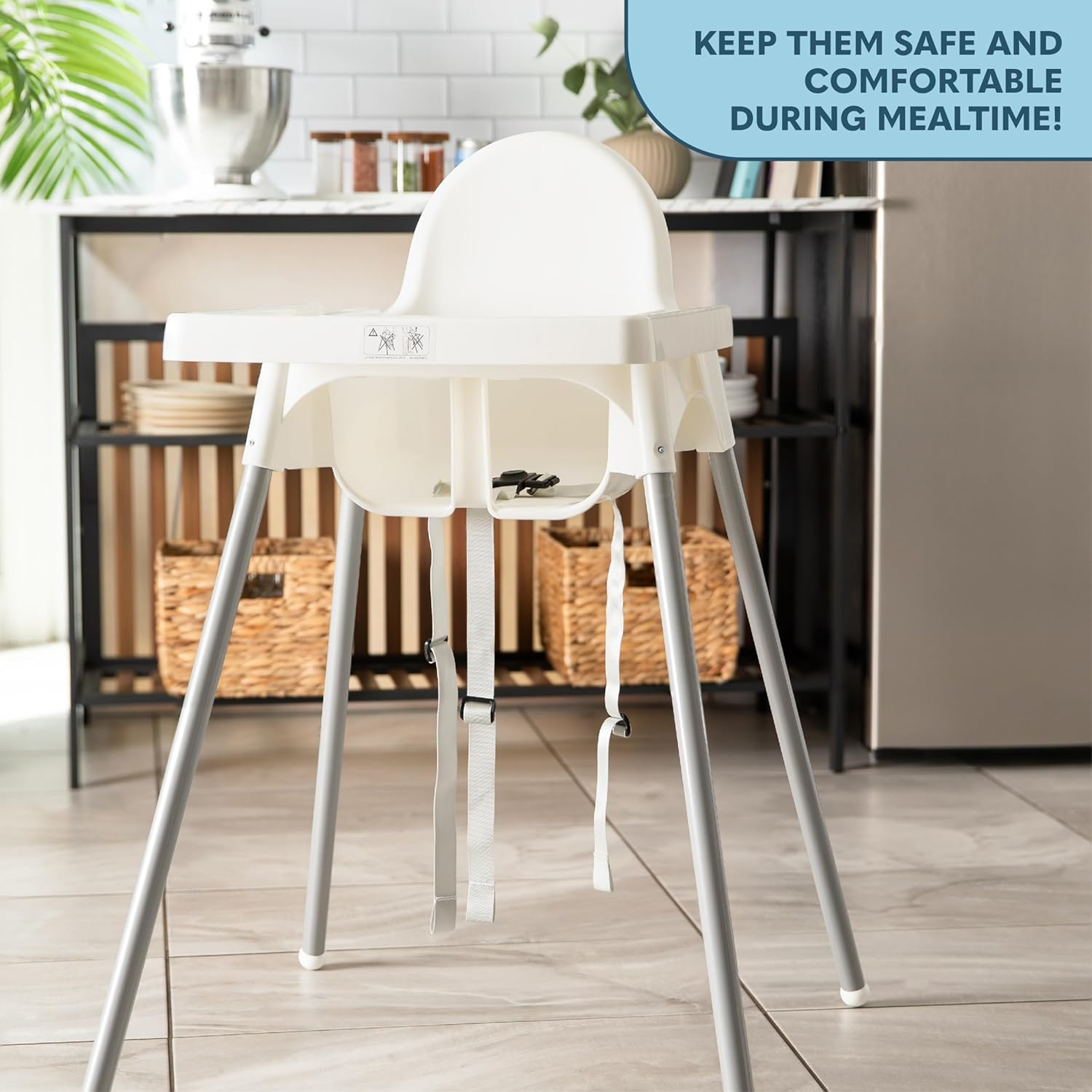 Generic Baby High Chair Straps Replacement for Antilop High Chair, Heavy Duty 3 Point Harness Seat Belt, Adjustable Kids Chair Safety Belt, Soft, Comfortable on Baby'S Skin