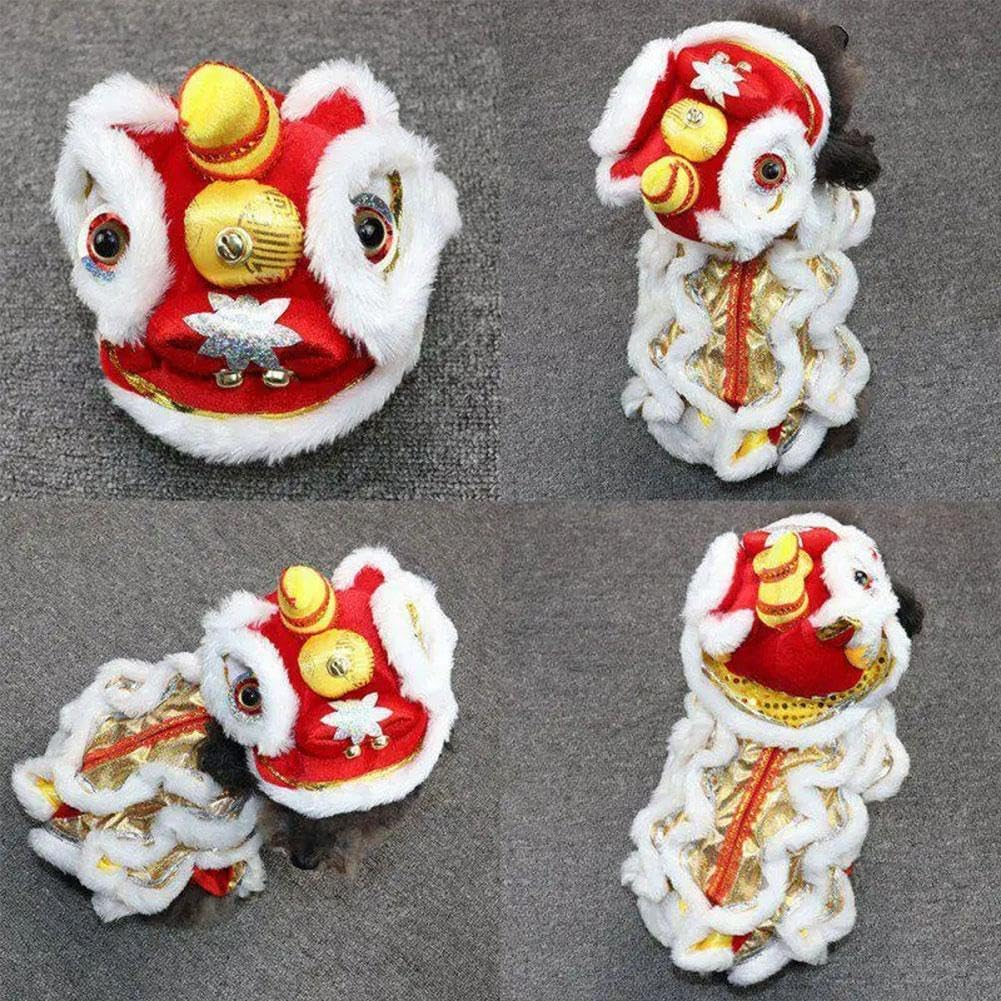 Lion Dance Dog Costume, Chinese Dragon and Lion Costume for Dogs - White||M image number 5