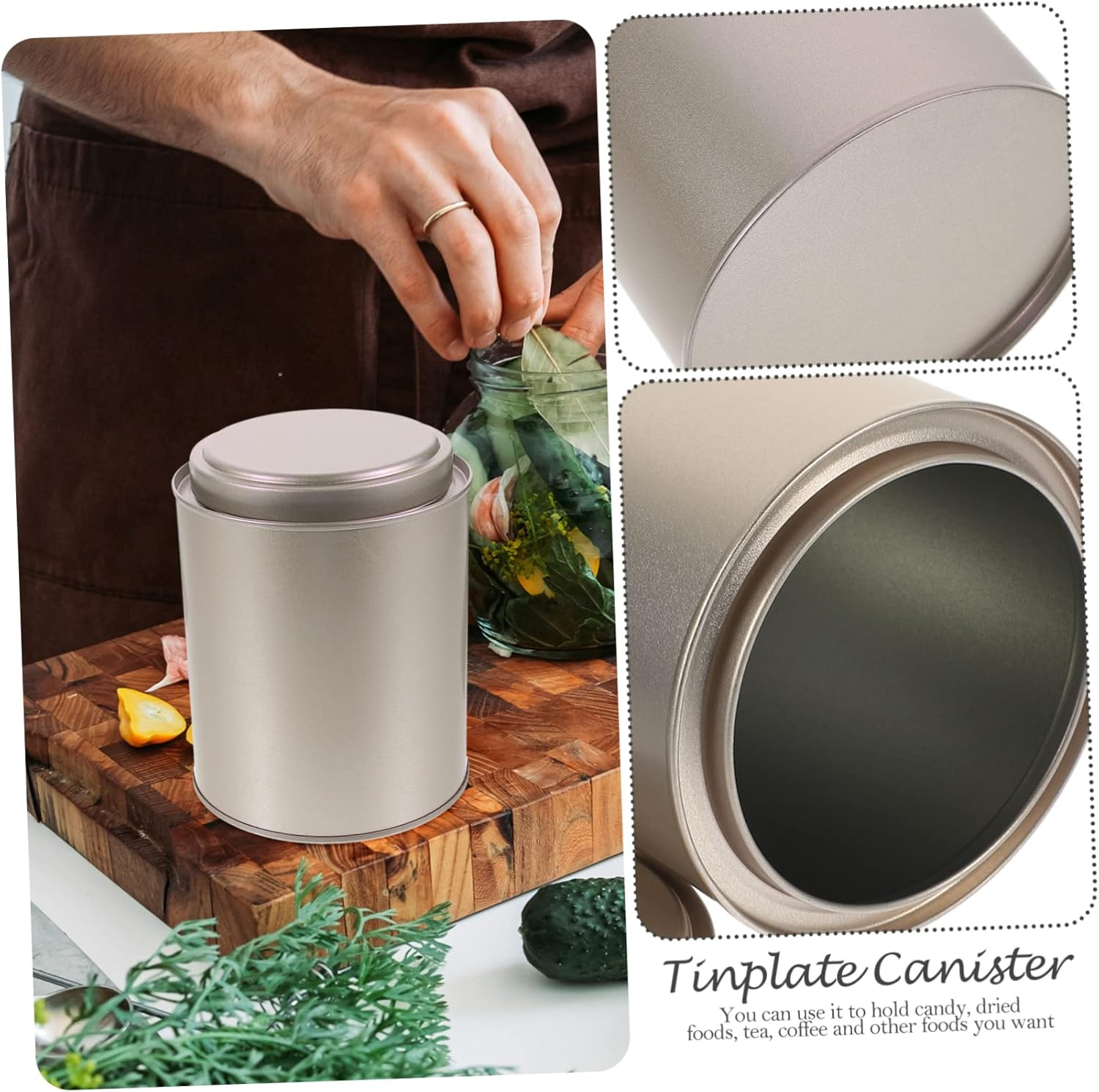 BIUDECO Tea Tin Box for Tea Storage Container Sealing Canister Home Organization