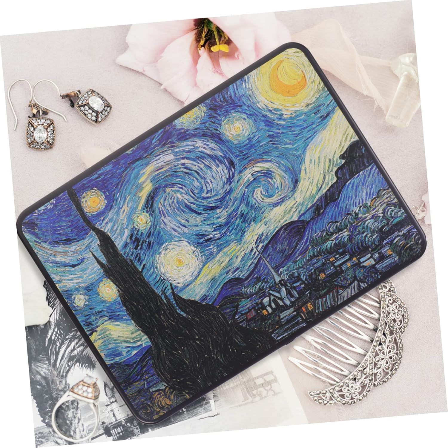 Vintage Large Tinplate Storage Box Lock Metal Organizer Decorative Storage Container Suitable for Home Desktop Jewelry and Keepsakes image number 2