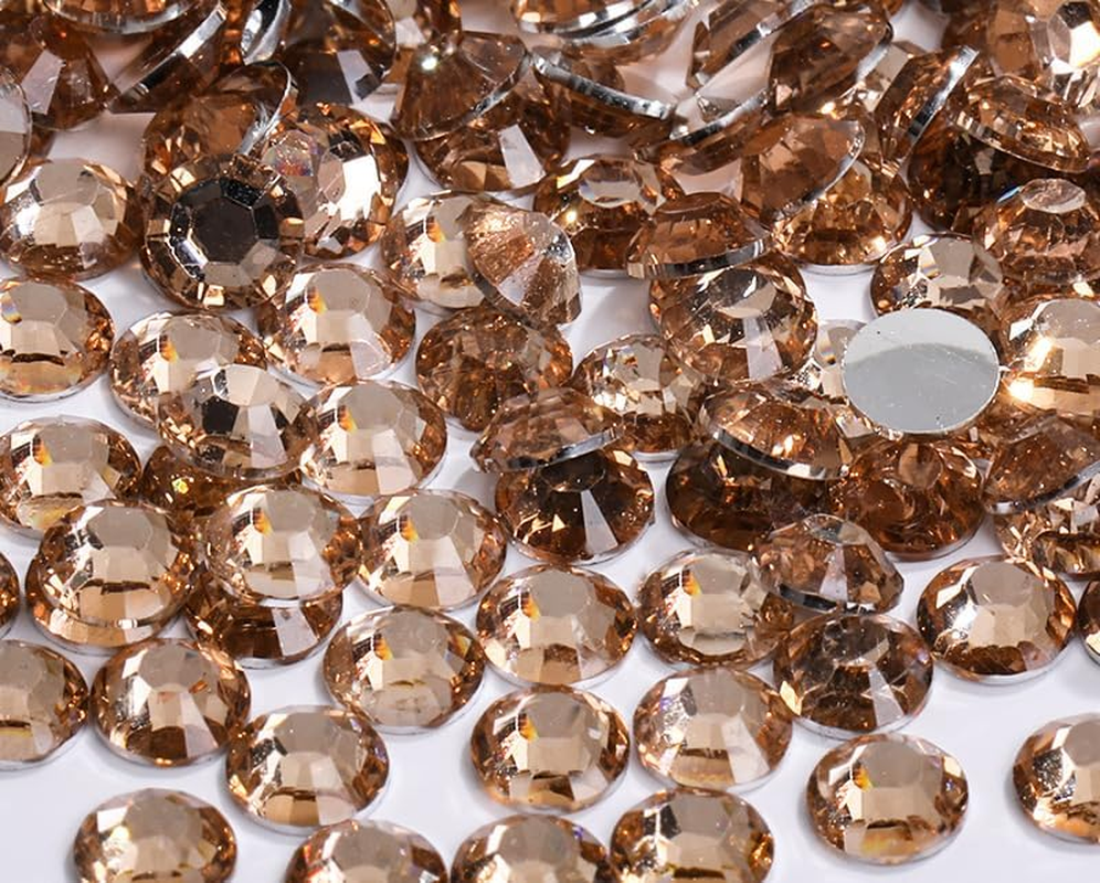 Yixinly Pack of 1000 SS30 6 Mm Rhinestones, round Crystals Stones for Nails, DIY Decoration, Clothing, Mobile Phone Cases, Shoes, Bags (Champagne Colour)