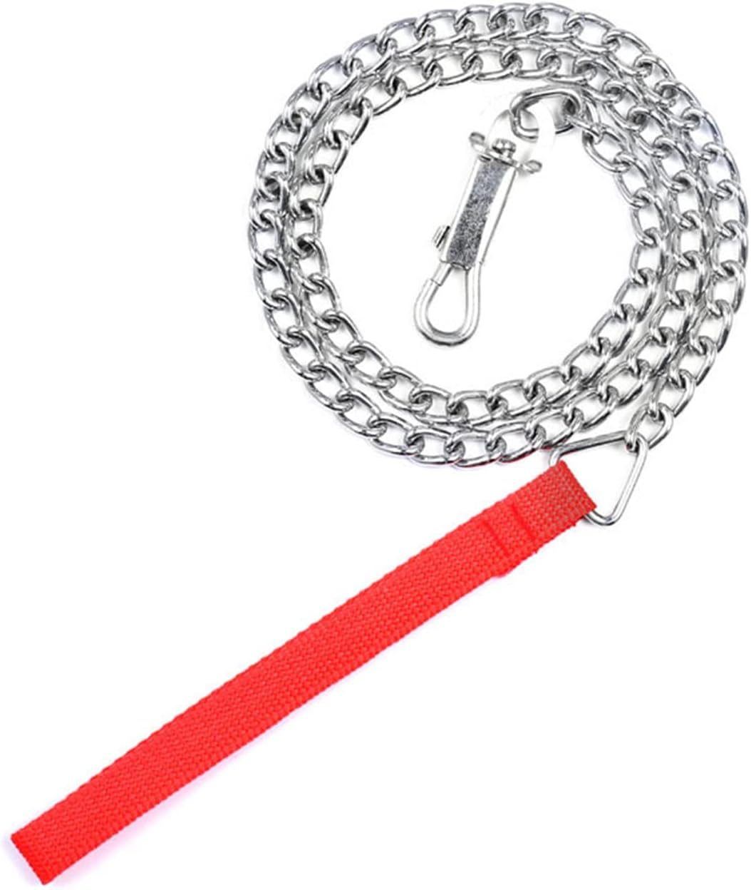 1 Pcs Red Nylon Leash Dog Chain Chew Dog Chain Metal Dog Leash Training Dog Lead Chain Padded Handle Training Dog Chain for Small Medium Large Dogs Training Walking(Red) image number 4