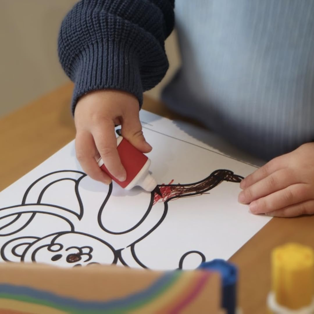 Washable Marker Pens, 10X Mini Markers for Kids, Coloring, Art and Craft, Non-Toxic, Easy Grip, Adaptive, Chunky Marker Pens