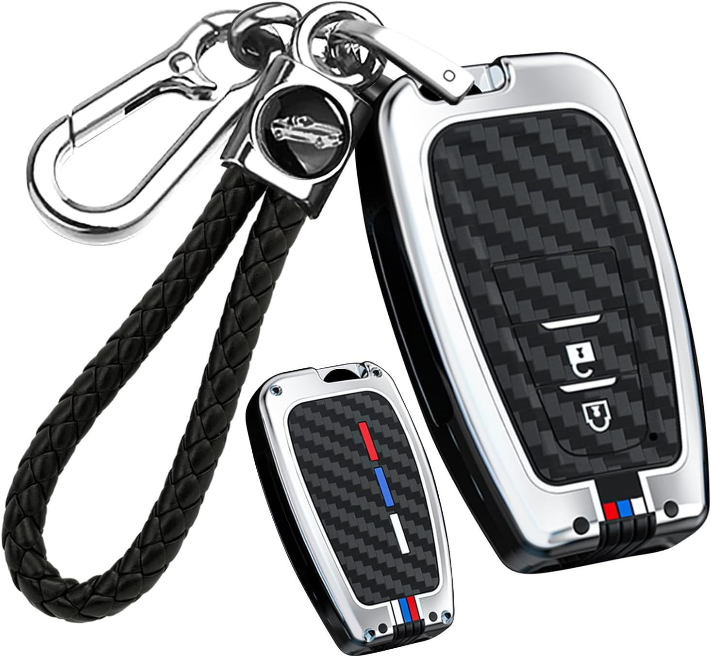 Ontto 3-Button Key Fob Cover with Fluorescent Strip Smart Remote Car Key Shell Fit for Toyota Camry CHR Highlander Corolla RAV4 Avalon Land Cruiser Prado Prius 4Runner GT86 2017-Up,Black