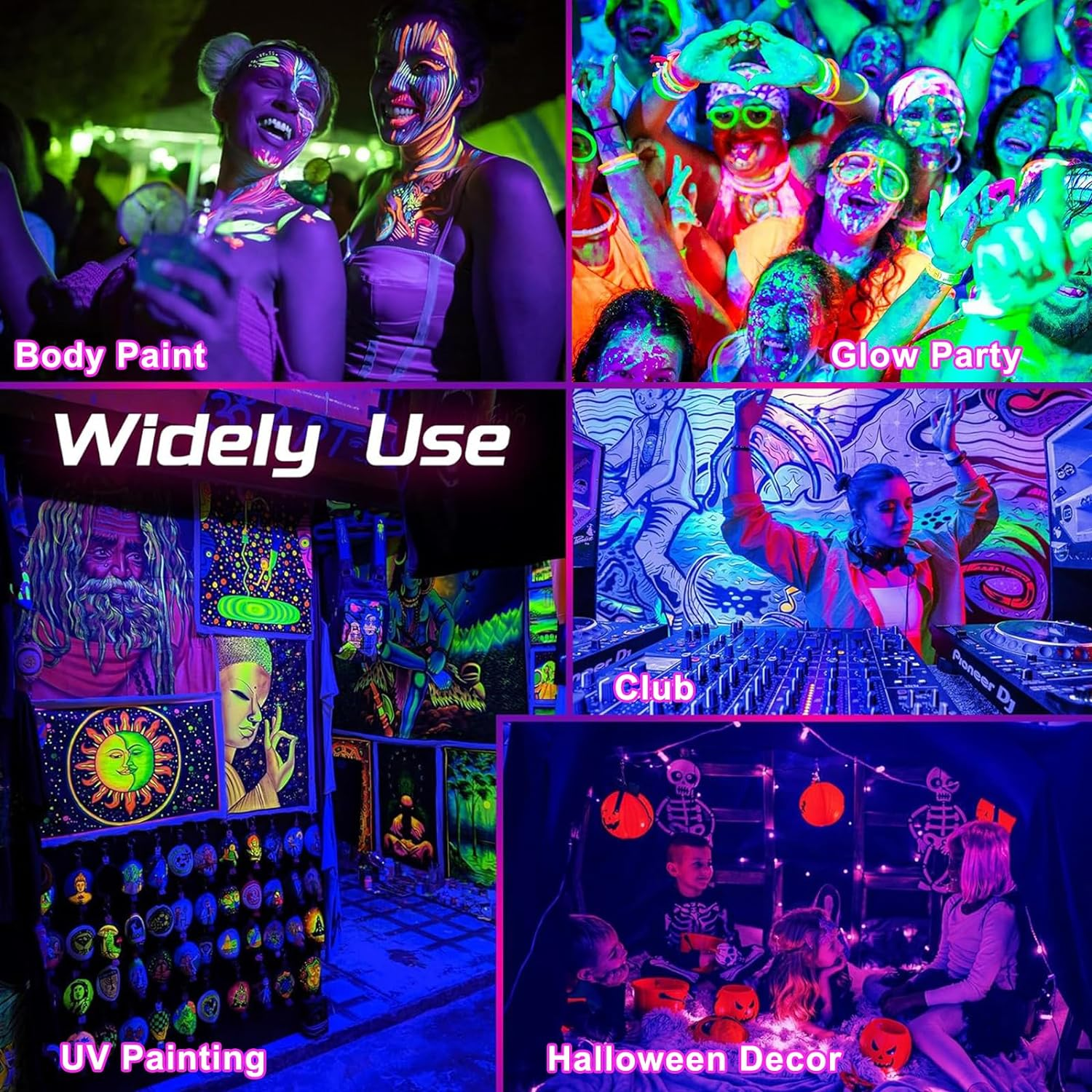 CREATESTAR UV Black Light, 50W Black Lights for Glow Party, IP65 Waterproof Black Light for Stage Lighting, Halloween, Body Paint, Fluorescent Poster, Neon Glow image number 2