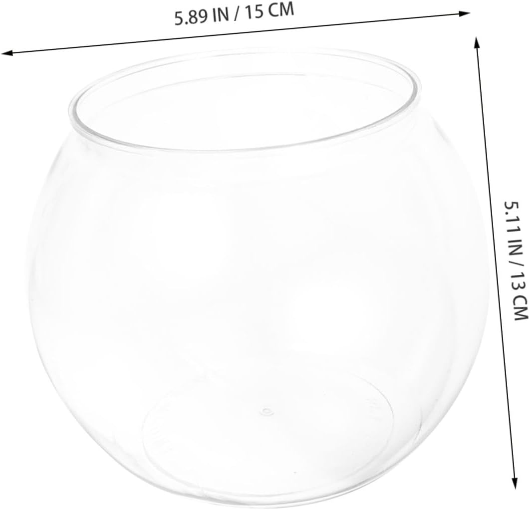 FONDOTIN Tabletop Fish Tank Transparent Decorative Aquarium for Goldfish and Betta Stylish Clear Fish Bowl for Home Office Container for Aquatic Plants and Pets image number 5