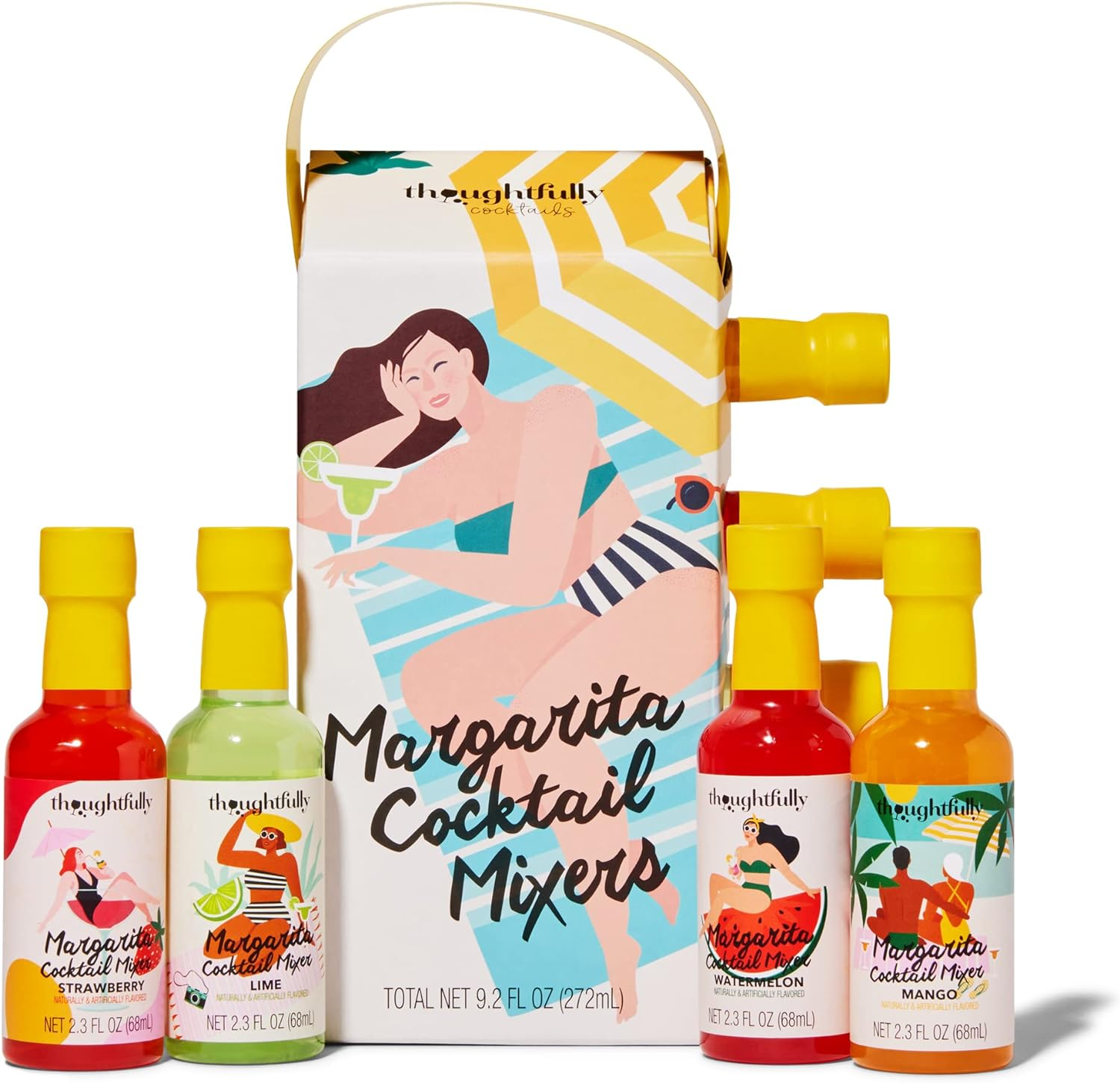 Thoughtfully Cocktails, Margarita Cocktail Mixer Gift Set, Pre-Measured Single Serve Mixers, Margarita Fruit Flavours Include Strawberry, Mango, Watermelon and Peach, Set of 4 (Contains NO Alcohol) image number 4