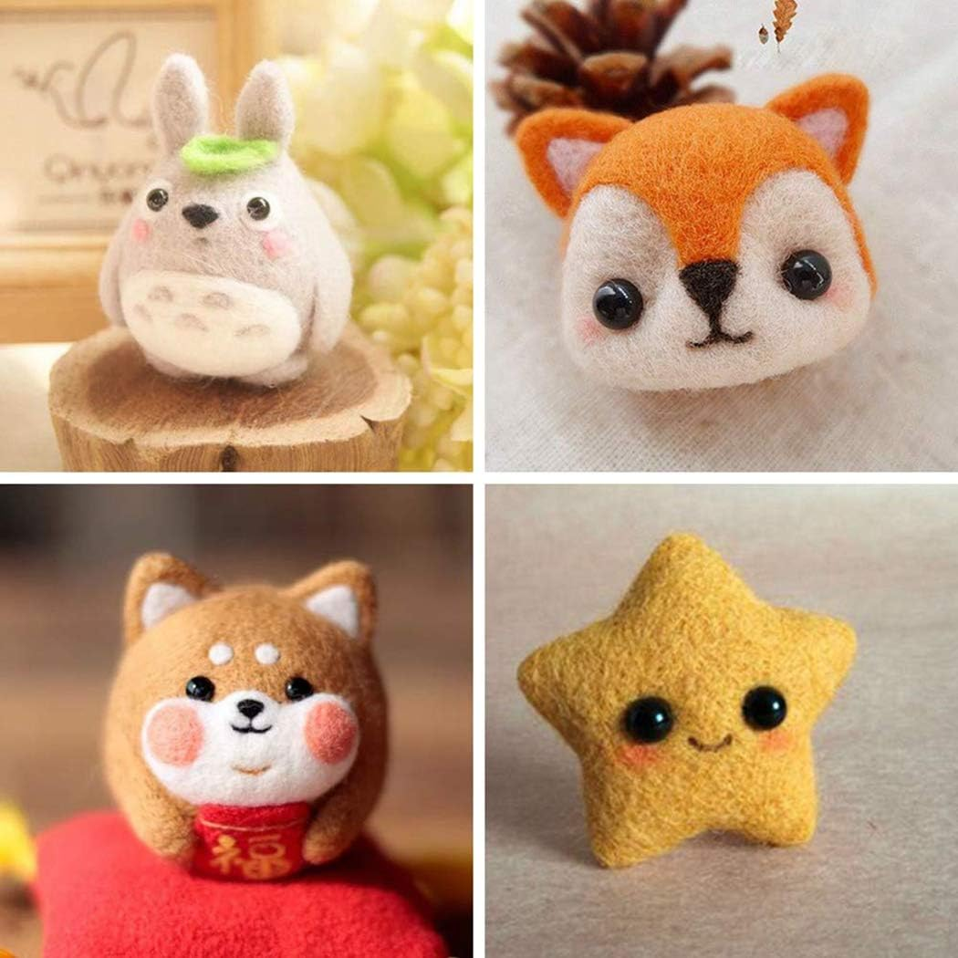 Isuperb 400 Pcs Mini Black Glass Eyes Kits for Dolls Toys Needle Felting Bears DIY Craft Tools, Each Sizes of 100Pcs (2/3/4/5Mm) (Black) image number 3