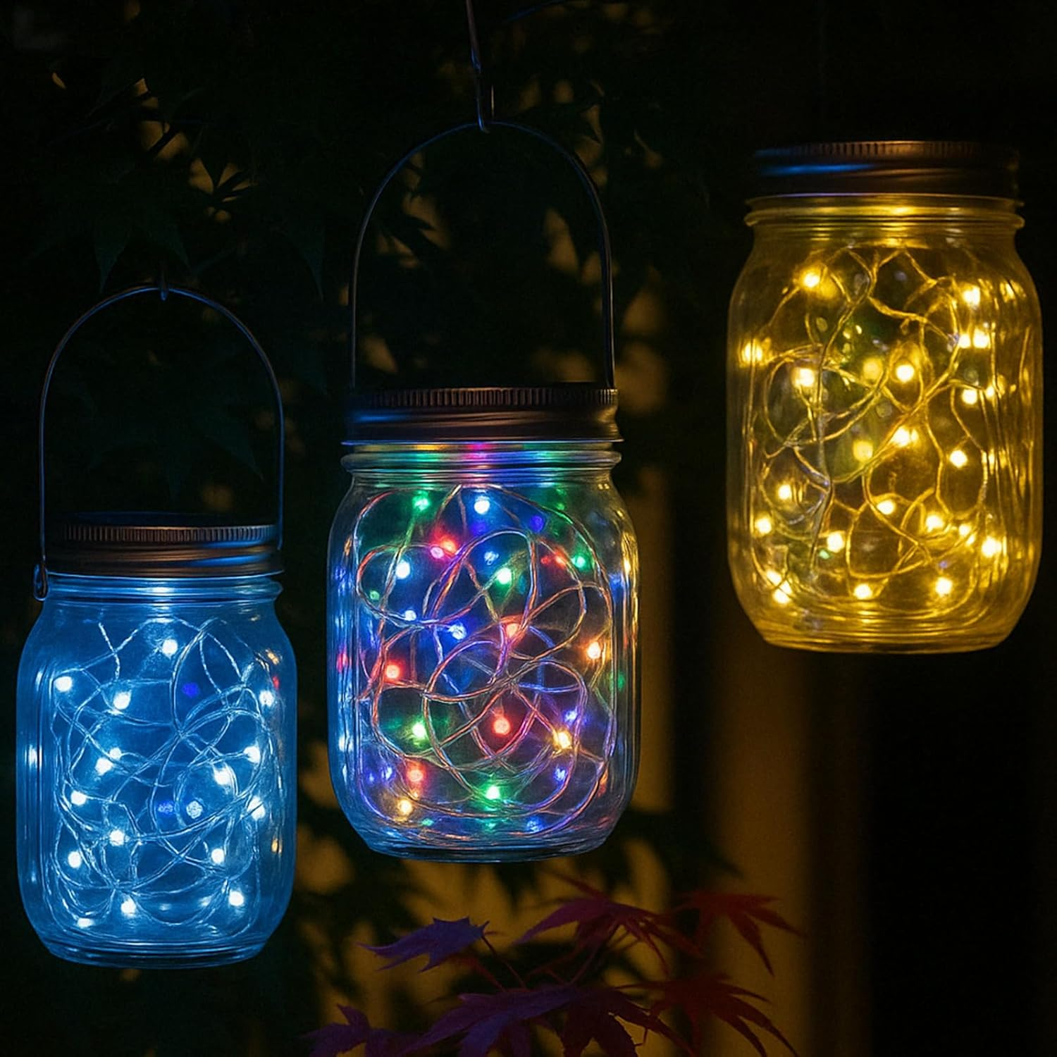 OUSMIN 20 LED Rechargeable Fairy Lights Battery Operated Mason Jar Wedding Table Decoration Christmas image number 6