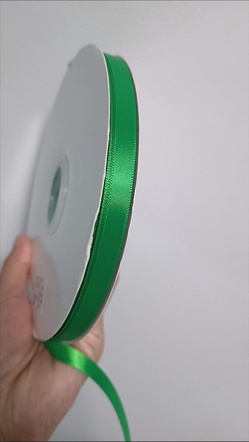 Satin Ribbon, 3/8Inch(10Mm) X 100Yards Double Sided Solid Polyester Ribbon Roll for Gift Wrapping Invitation Floral Arrangement Hair Balloons Craft Sewing Wedding Party Home Decoration (Green) image number 2