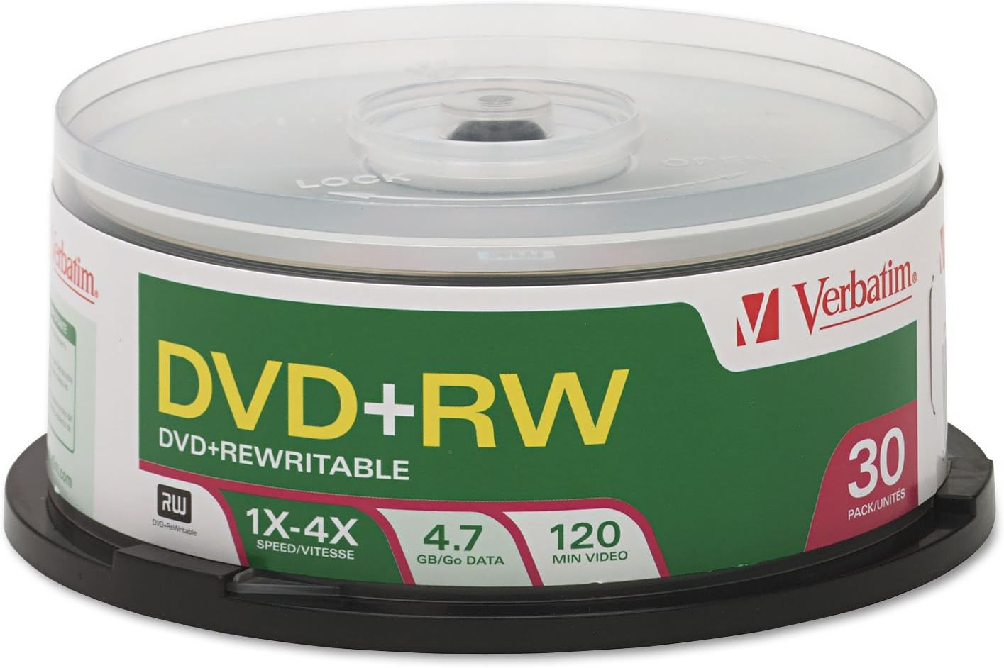 Verbatim 4.7GB 1X- 4X Rewritable Disc DVD plus RW, 30 Disc Spindle 94834
