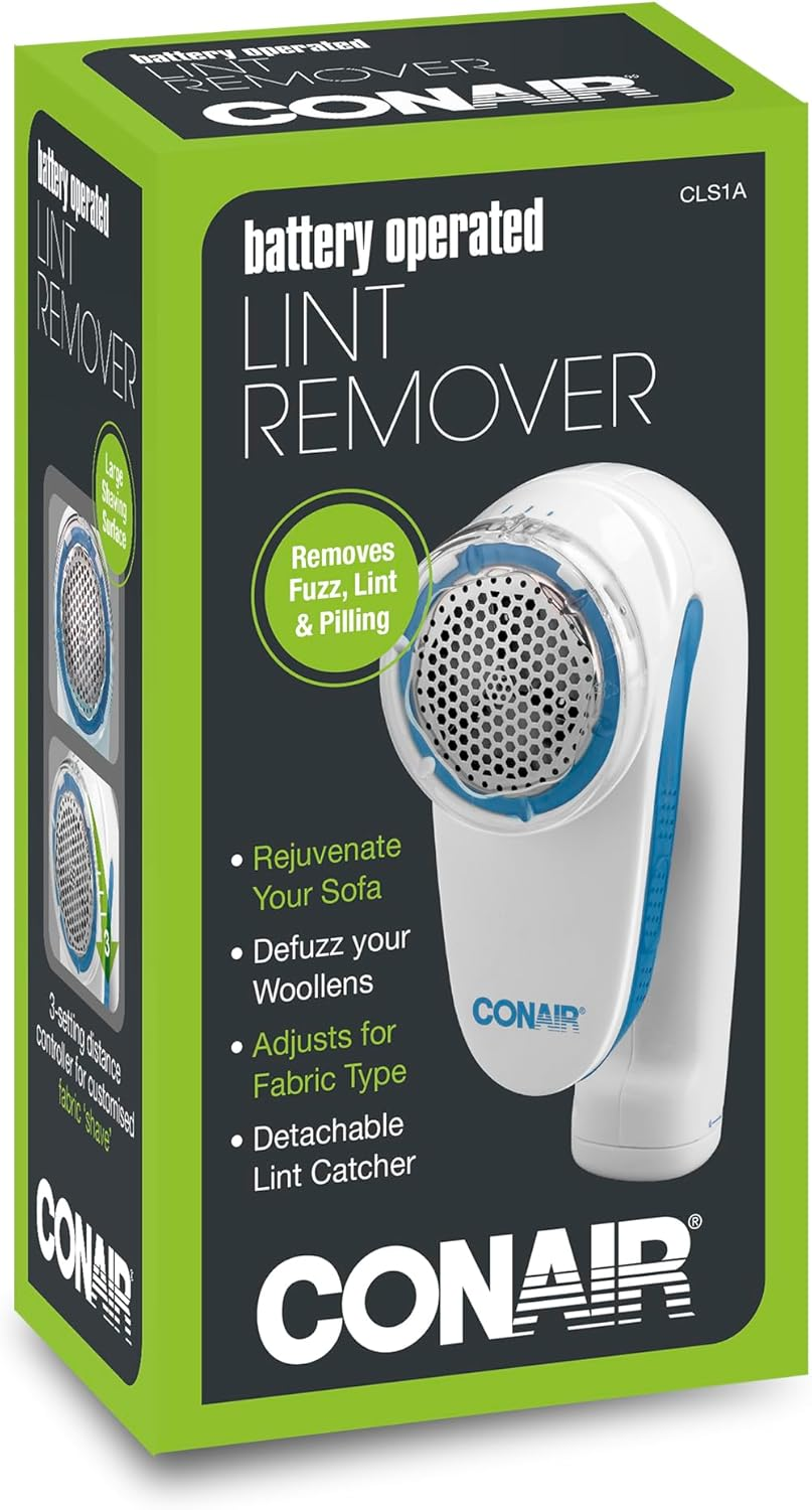 Conair Battery Operated Lint Remover. Safely Removes Fuzz, Lint and Pilling, with 3 Depth Control Settings for Customised Fabric Shave, Adjusts for Fabric Type, with a Detachable Lint Catcher image number 3