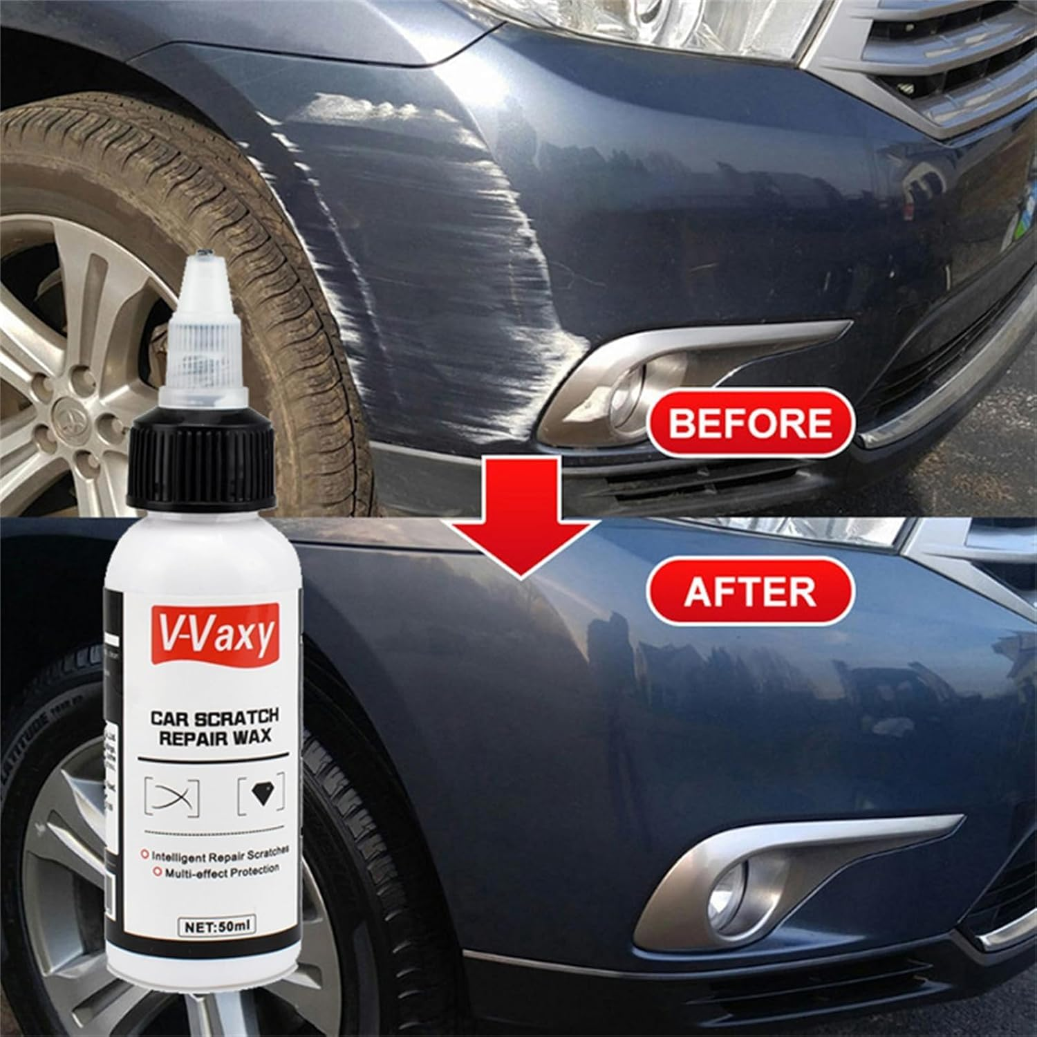 V-Vaxy Car Scratch Repair Wax, 3Pcs Ultimate Paint Restorer, Liquid Glass Polish, Scratch Repair Wax for Car, Scuff Removal Afeamo image number 5