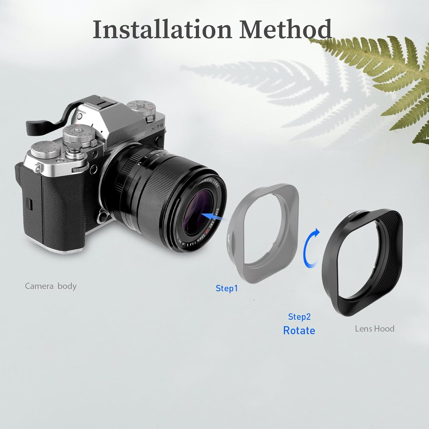 Haoge Metal Square Lens Hood for Fujifilm Xf16-50Mmf2.8-4.8 R LM WR, Xf33Mm F1.4 R WR Lens, Fuji XF 33Mm F/1.4 R LM WR Bayonet Hood Shade LH-X33 image number 4