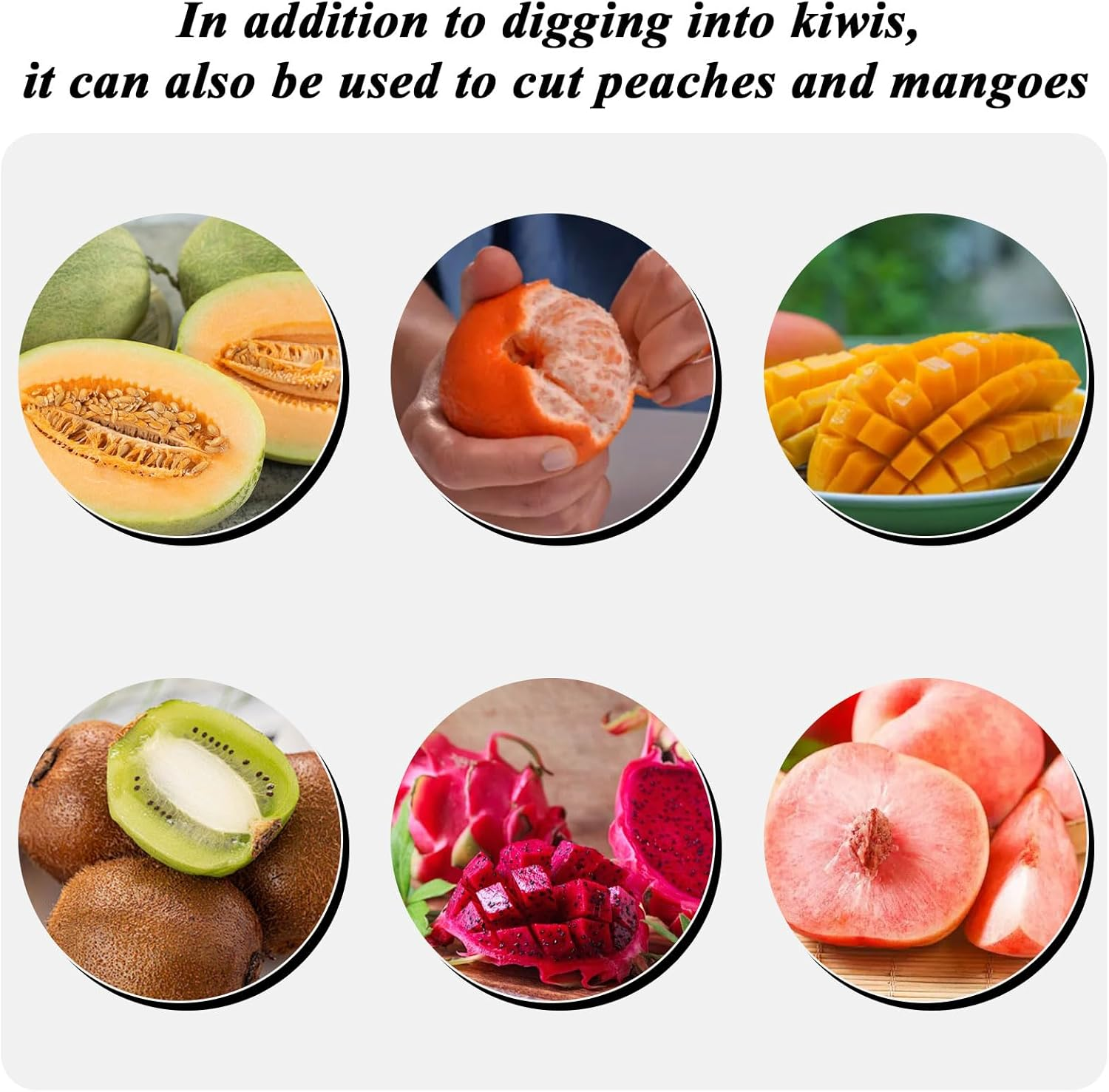 Kiwi Spoon Knife 2-In-1 Reusable Avocados Fruit Cutter Peeler Spoons, Stainless Steel Multi Use for Home Kitchen and Travel Utensil,2Pack image number 3