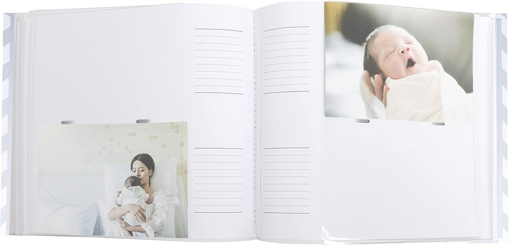 Pearhead Baby Photo Album for Baby Girl or Baby Boy, Gender Neutral Baby Memory Book, Baby Shower, Gray Chevron image number 5