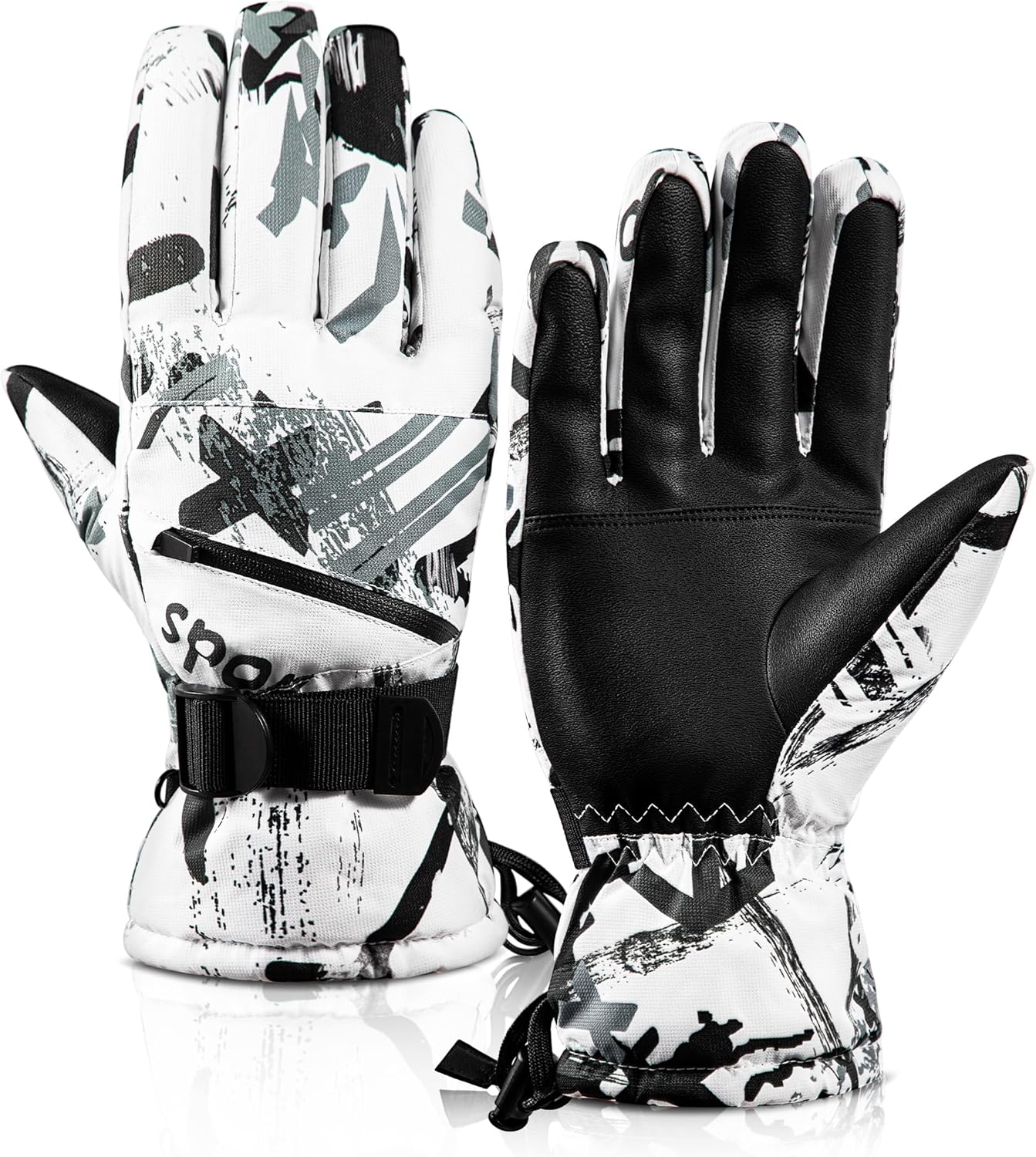 Winter Ski Gloves - 5-Finger Waterproof Winter Gloves, Snowboarding Gloves, Touchscreen Ski Gloves Men image number 2