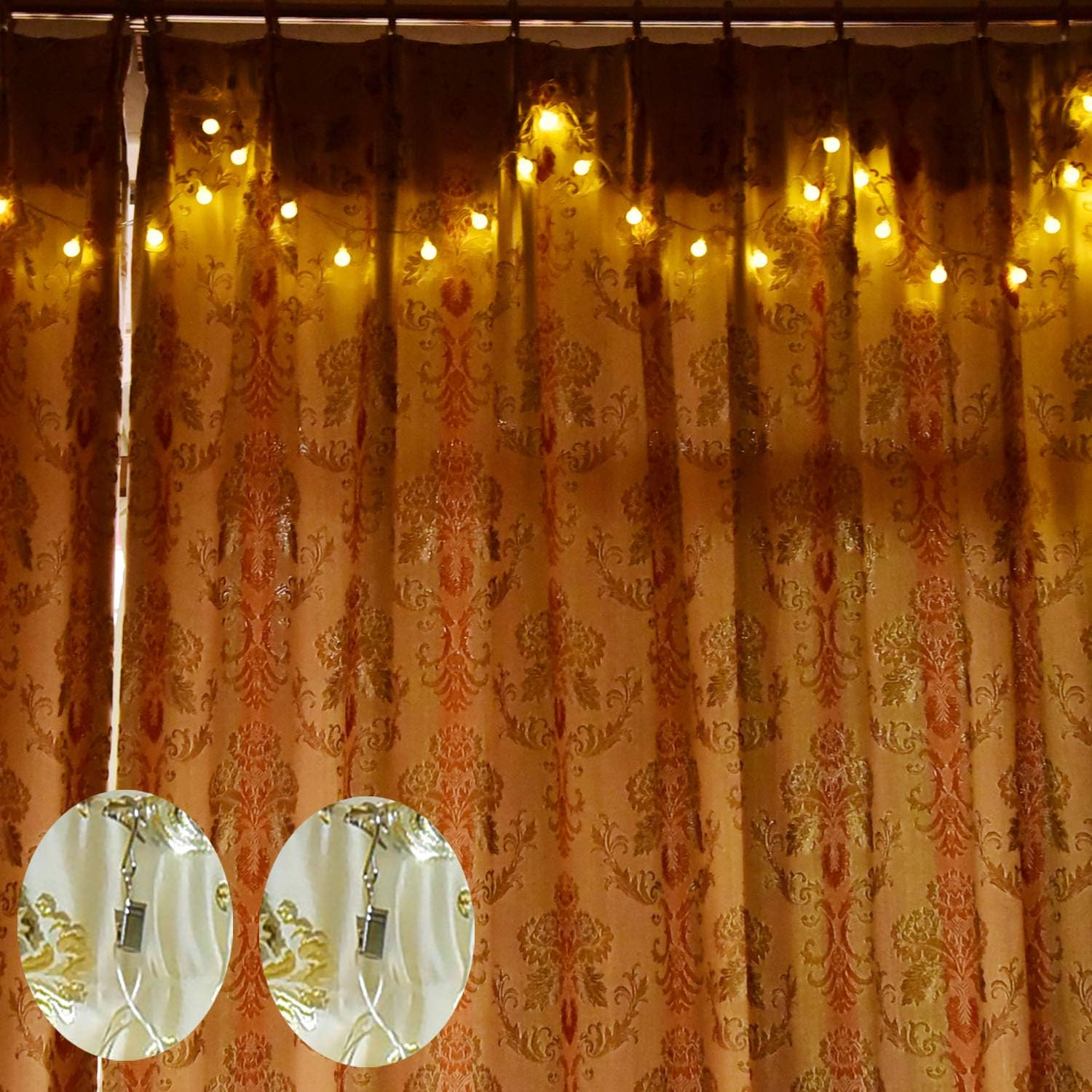 Sunmns String Lights Hangers, Stainless Steel Curtain Light Clip Outdoor Activities Wire Party Hooks, 35 Pack image number 1