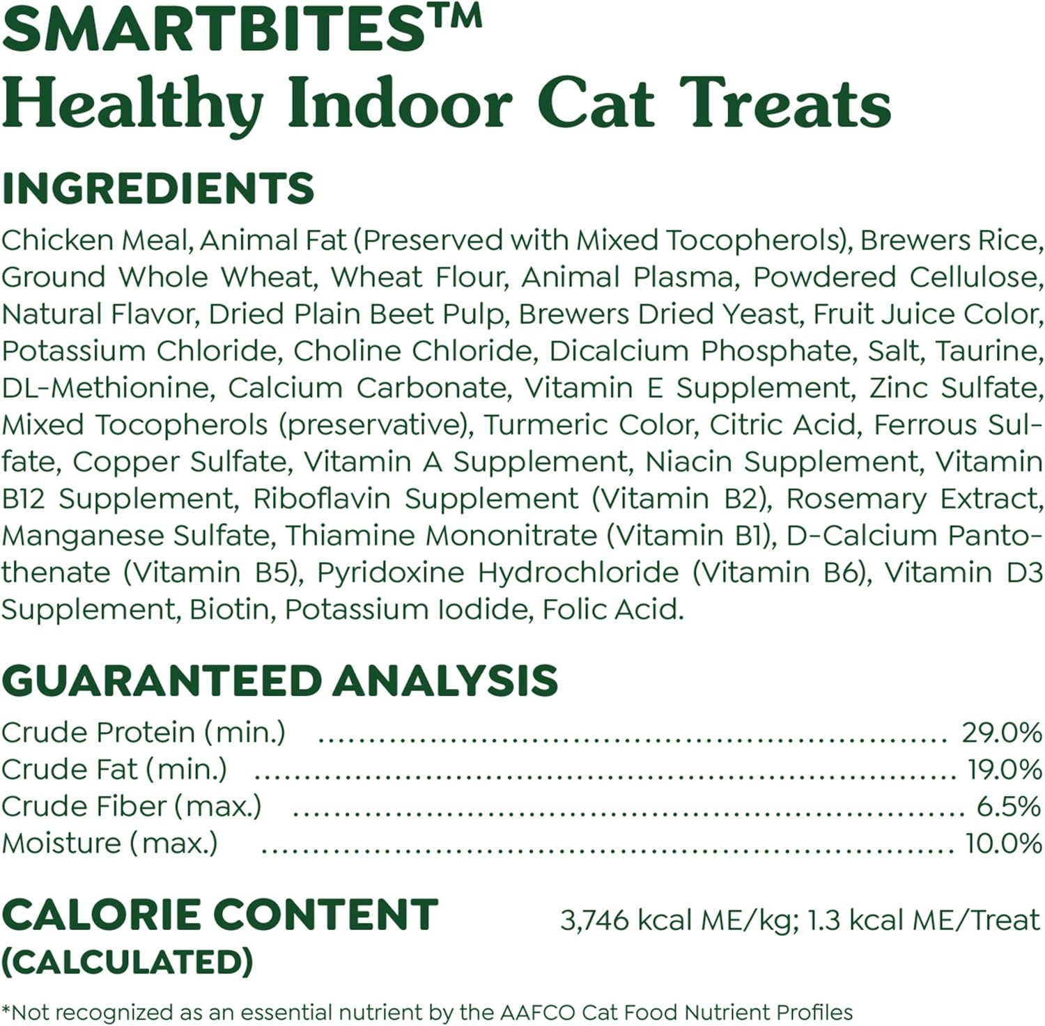 FELINE GREENIES SMARTBITES Hairball Control Natural Cat Treats Chicken Flavor, (10) 4.6 Oz. Pouches image number 6