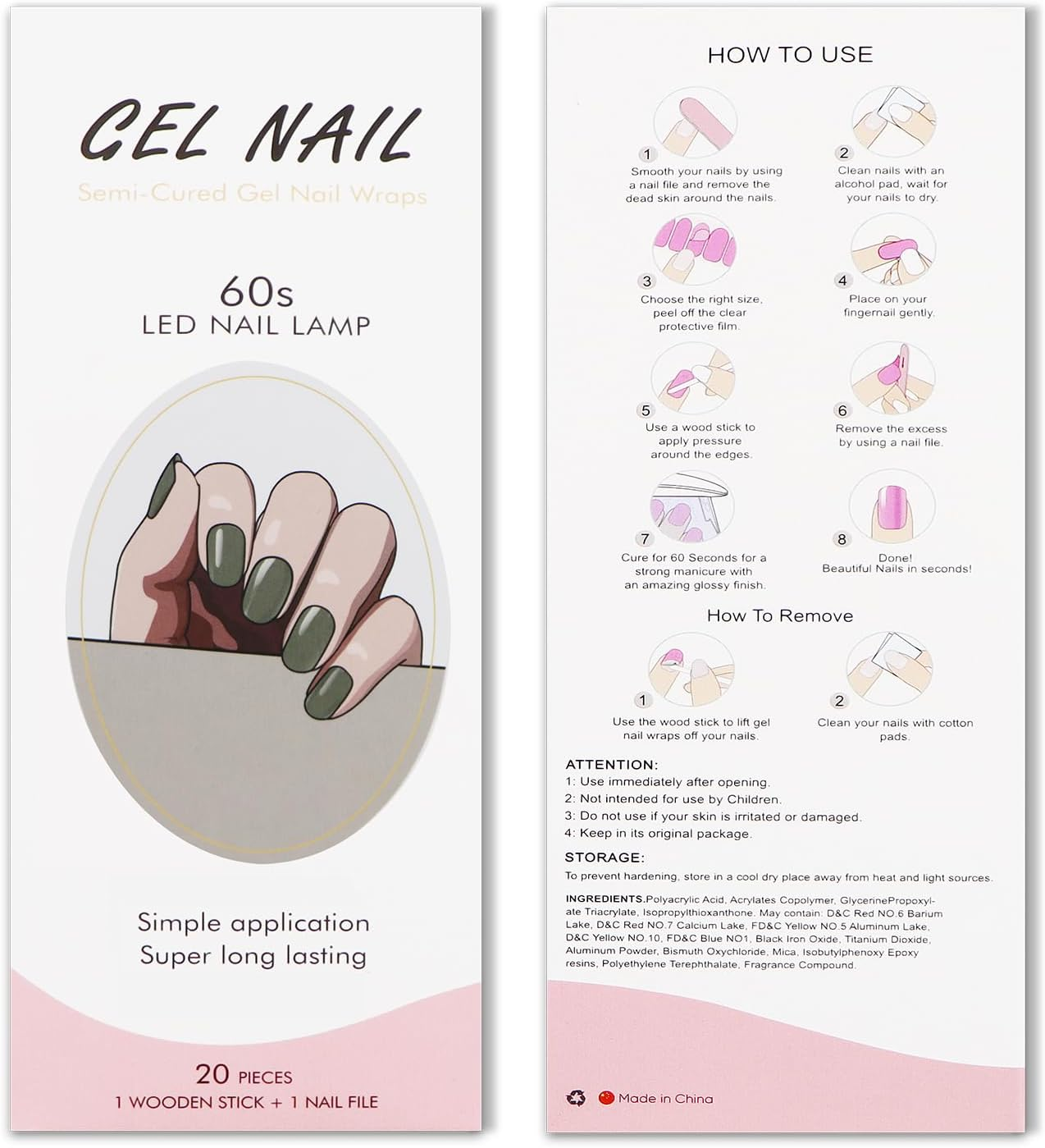 JMEOWIO Gel Nail Stickers Grey Green Cream Stickers Nail Gel Nail Art Stickers Decoration image number 1