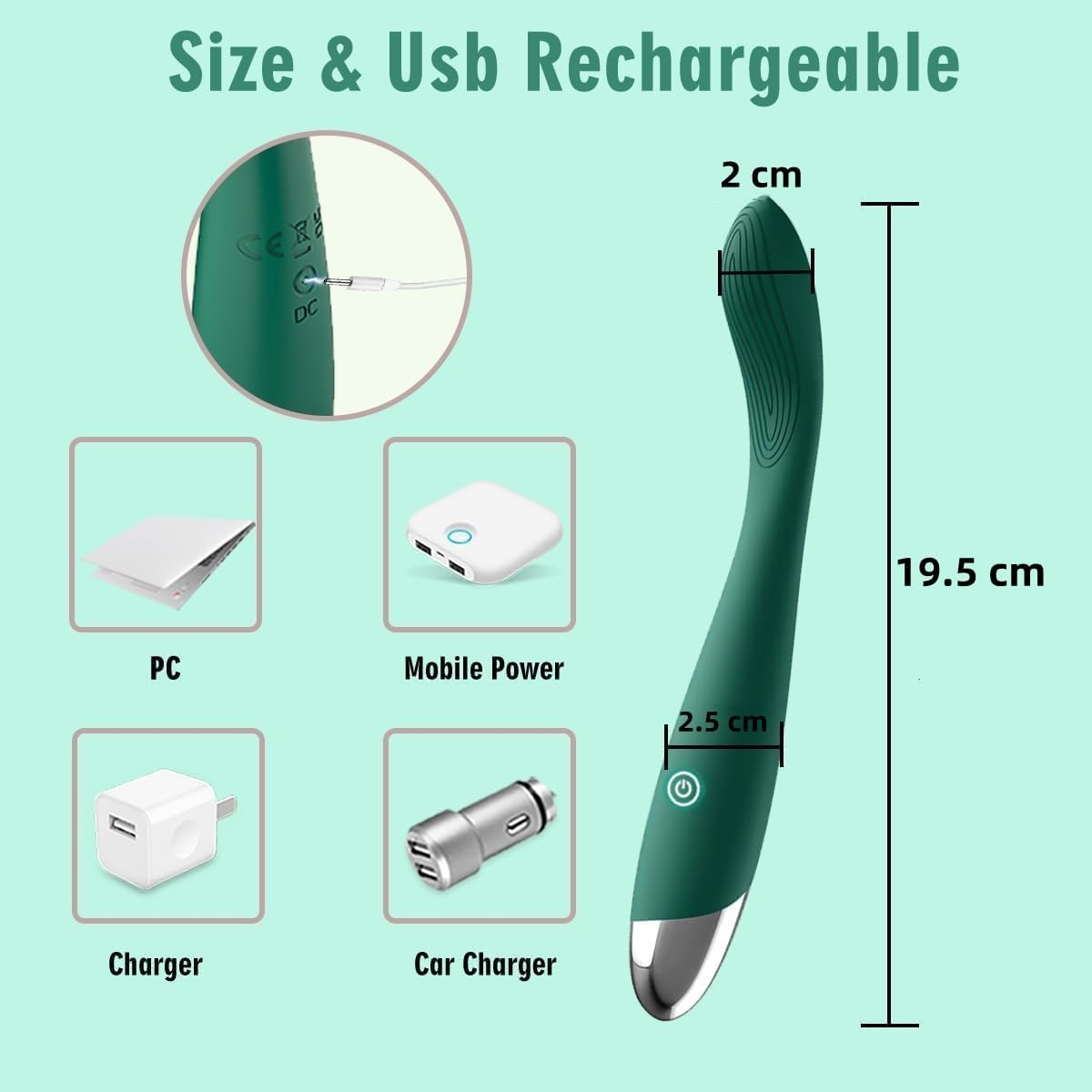 Sex Vibrator for Women,10 Powerful Vibrating Modes,Clitoral Nipple Stimulator Pocket Finger Bullet Vibrators Waterproof Strapless on Dildo Anal Toys for Couple (Light Green)