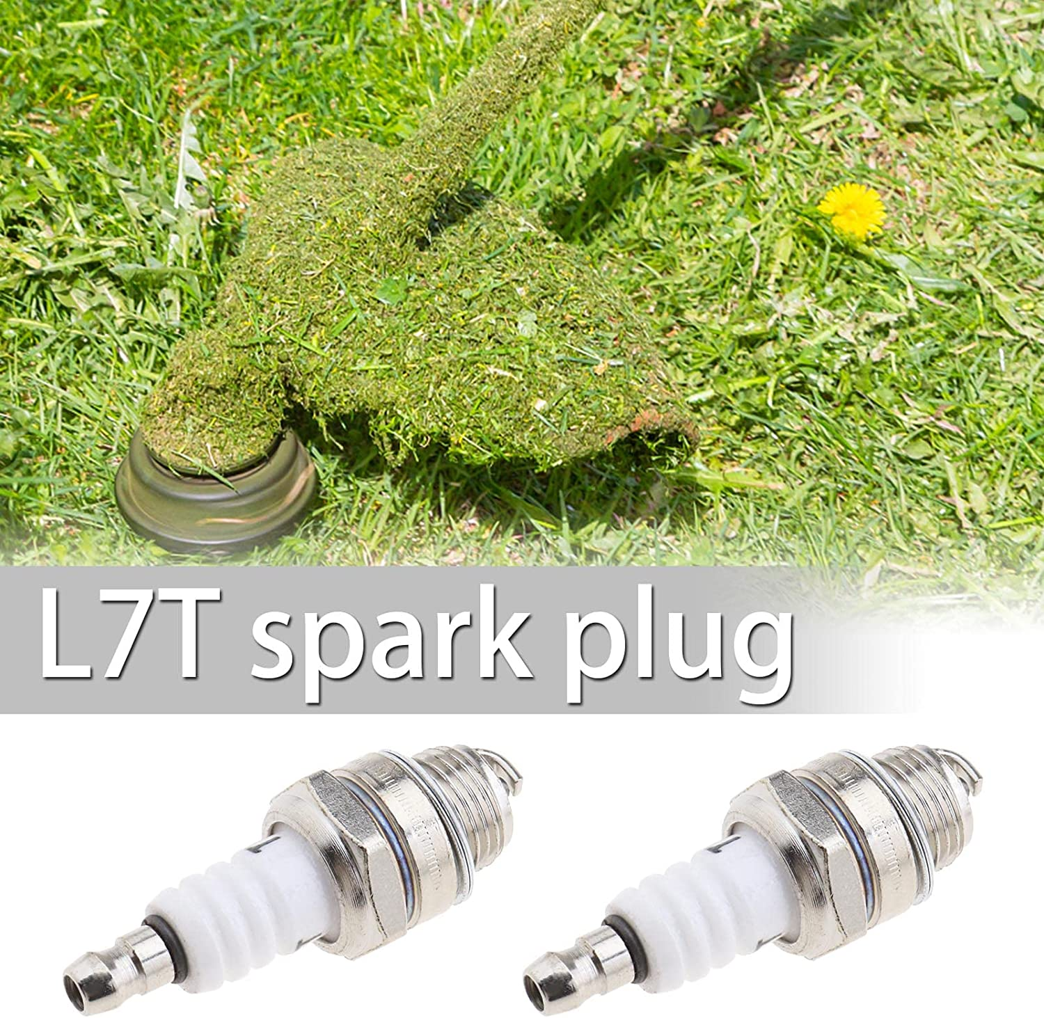 Emsea 2X L7T Spark Plug 2 Stroke for Strimmer Chainsaw Lawnmower Hedge Trimmer Cutter image number 2