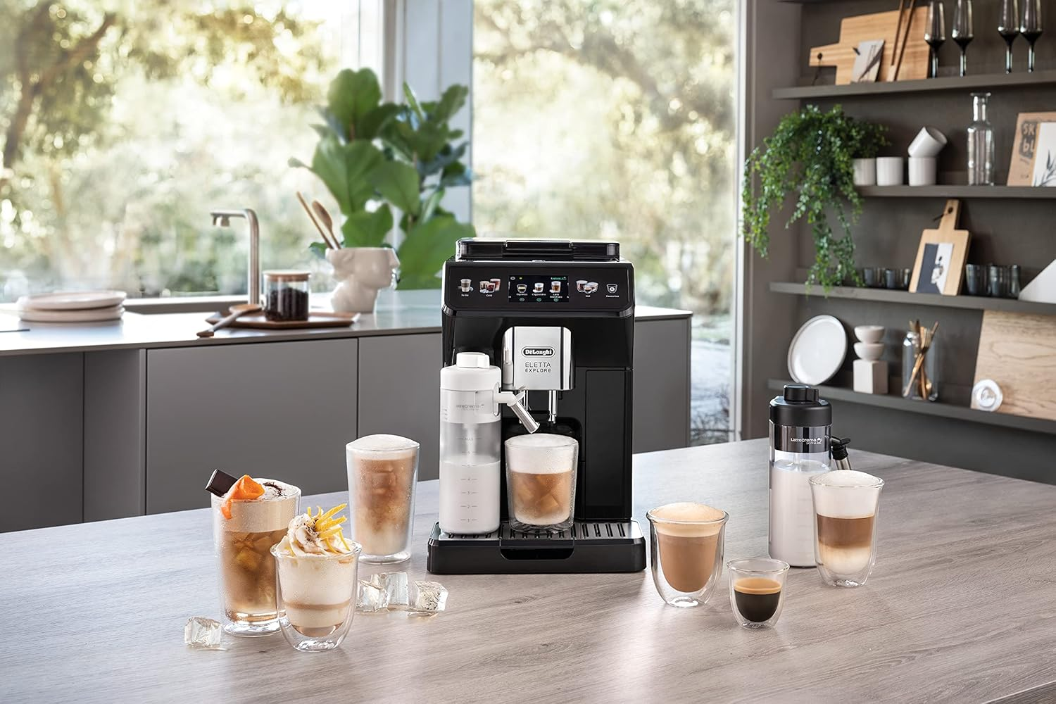 De'Longhi Eletta Explore Perfetto Automatic Coffee Machine with Cold and Hot Automatic Milk Frothing, Lattecrema System, Hot and Iced Coffee Recipes, 3.5'' TFT Display Menu, ECAM450.55.G, Black image number 5