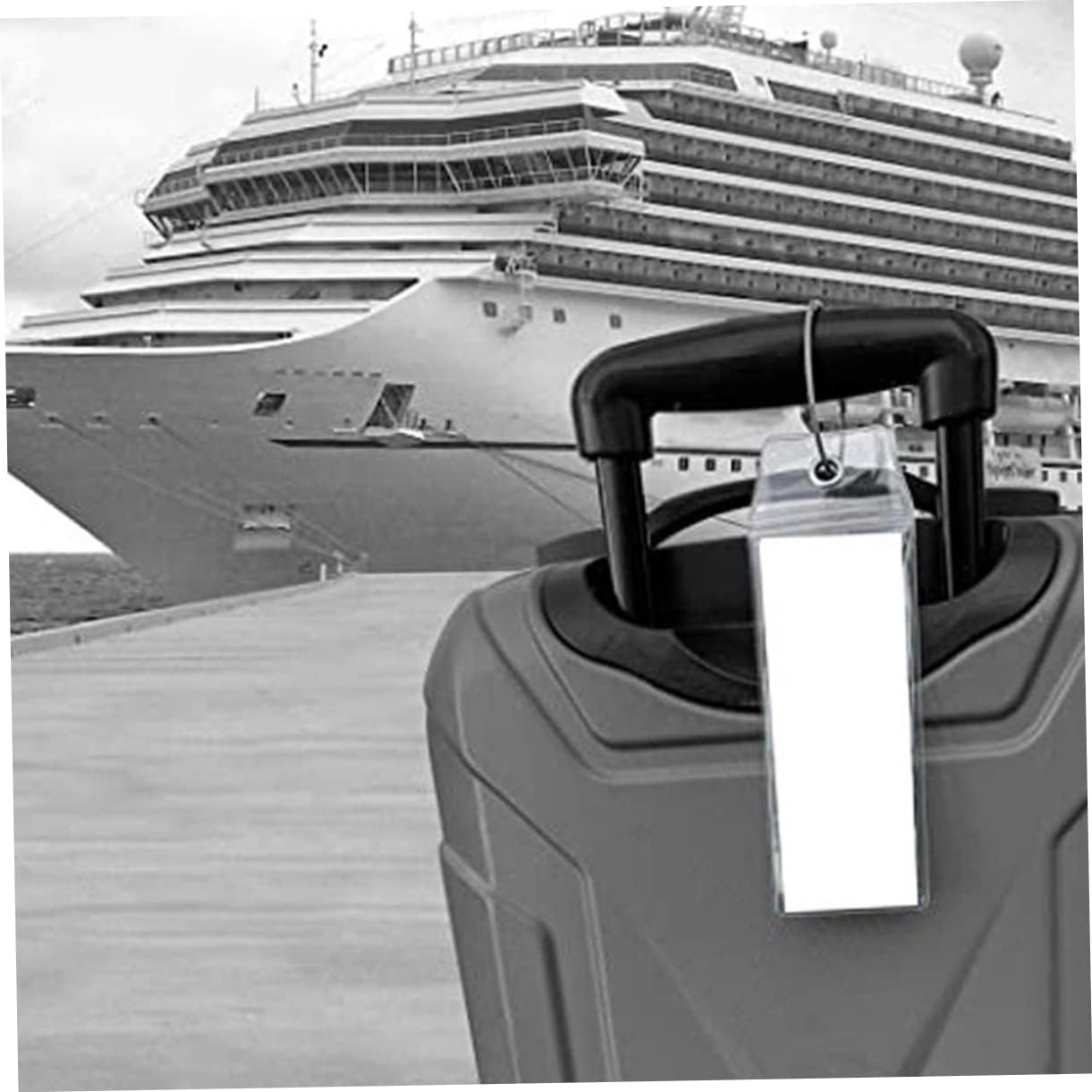 Baluue 1Set Portable PVC Luggage Tags with Transparent Case Durable Suitcase Id Labels for Travel and Cruise Reusable Baggage Name Tags with Design Mixed Colors 7Pcs image number 2