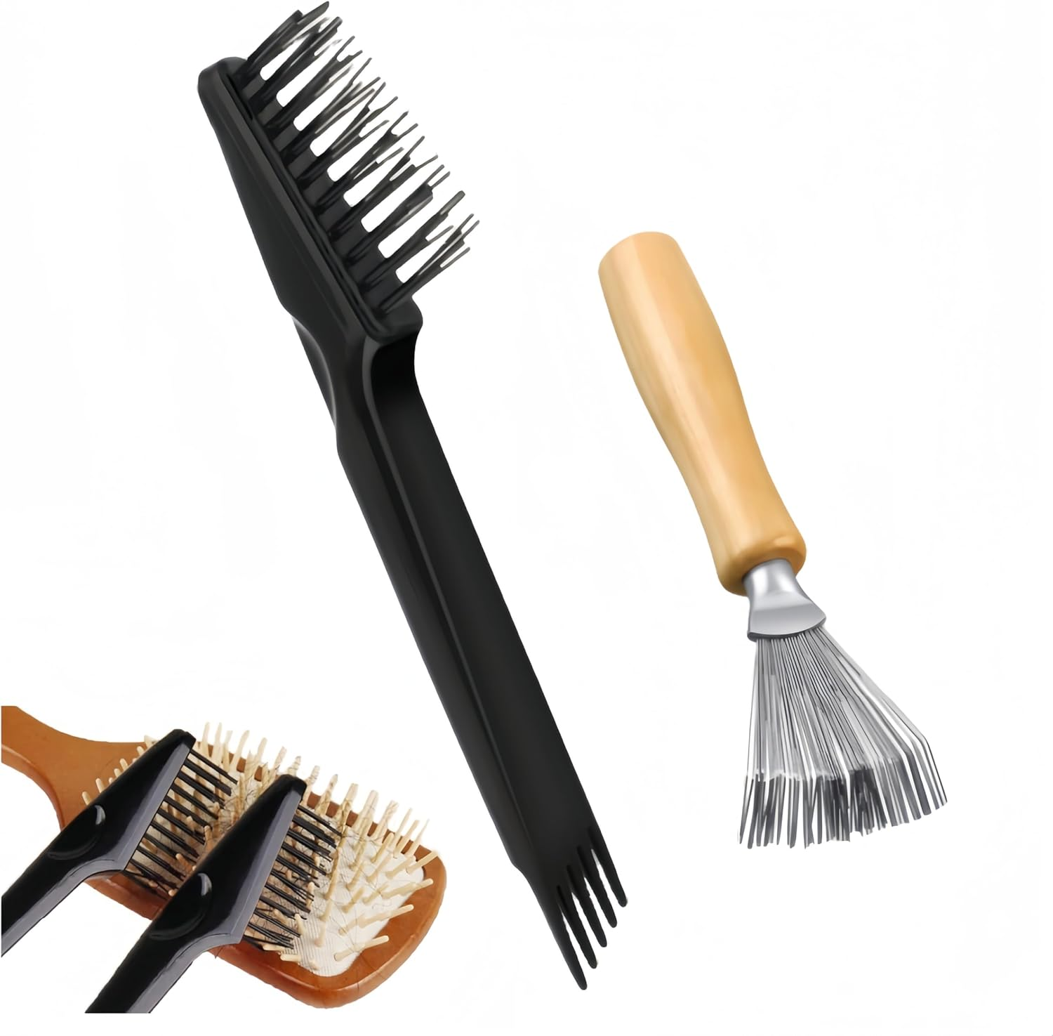 Caasfooyhair Cleaning Combs Remover, 2 Pcs Hair Brush Cleaning Tool, Comb Cleaner Hair Brush Cleaner, Hair Brush Cleaner Tool Rake Tools Set for Removing Hair Dust,Debris,Lint image number 4