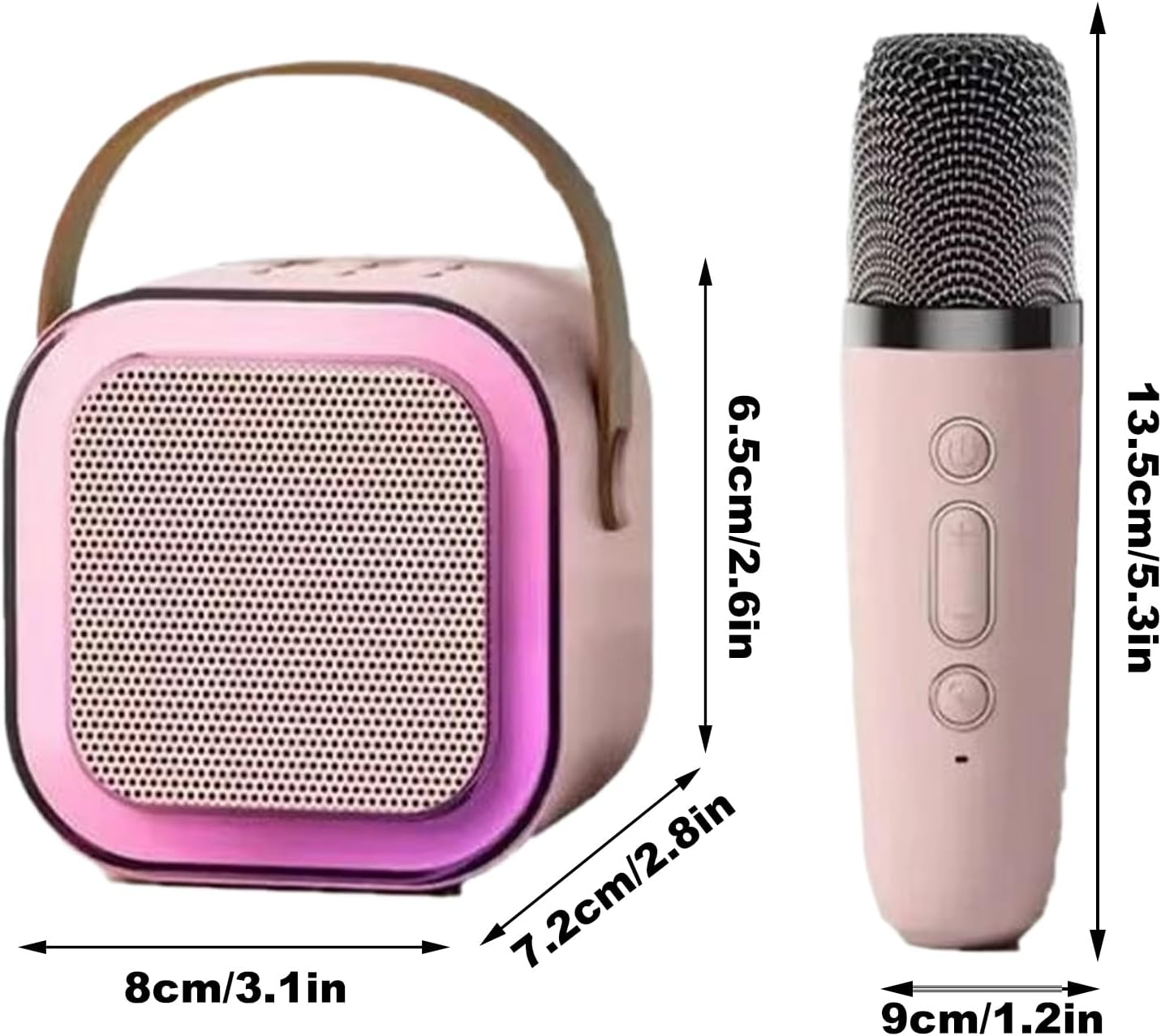 Conference Speaker and Microphone - Portable PA System Voice Amplifier Wireless Microphone and Speakers - Small Karaoke System, Guitar Amplifier for Gathering, Family - White image number 6