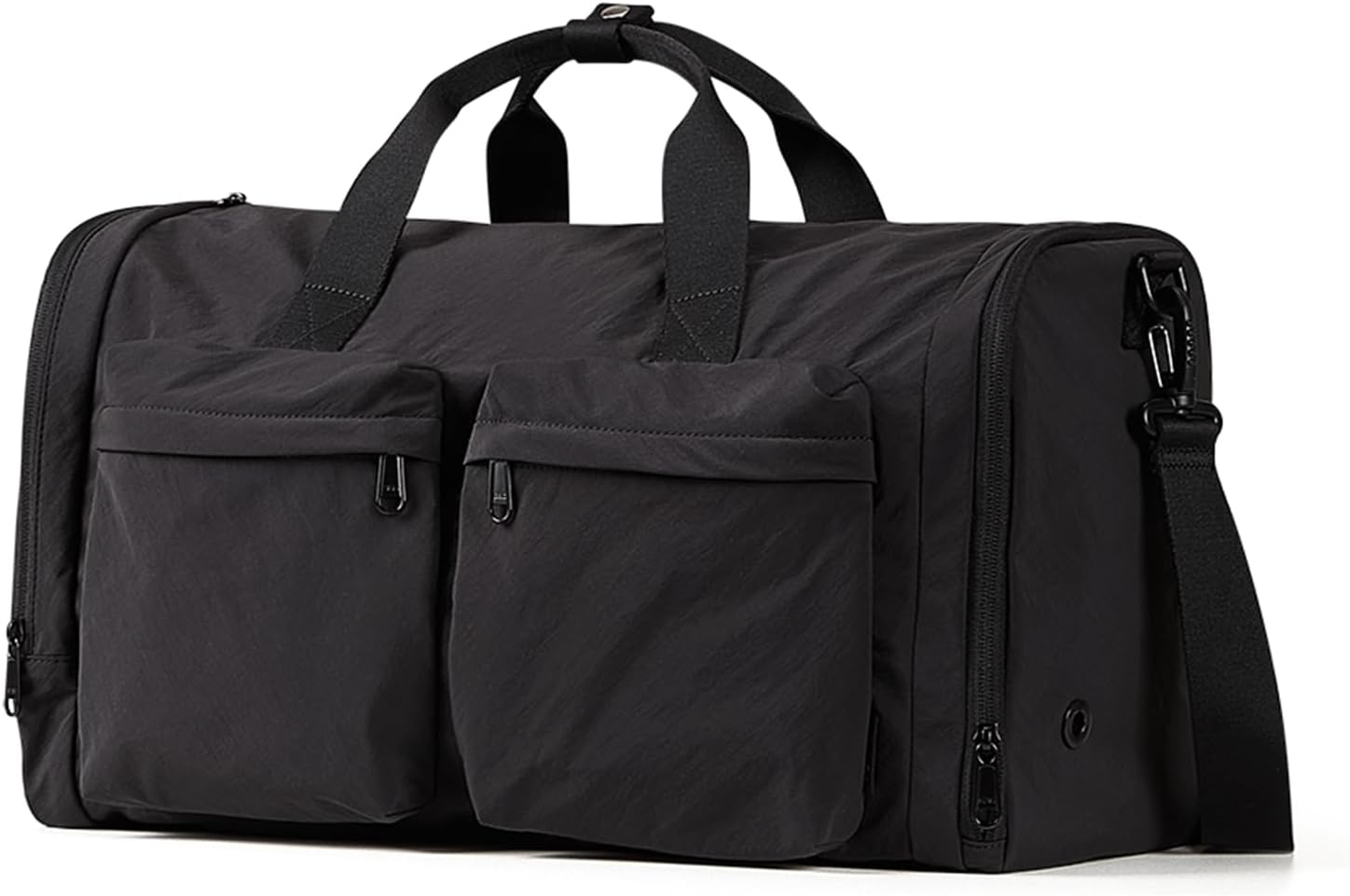 AJI Gym Bag for Women Men with Shoes Compartment, 3 in 1 Carry on Travel Duffel Bags with Trolley Sleeve, Water Resistant Gym Duffel Bag for Travel, Sports, Fitness & Workout (Elegant Gray)