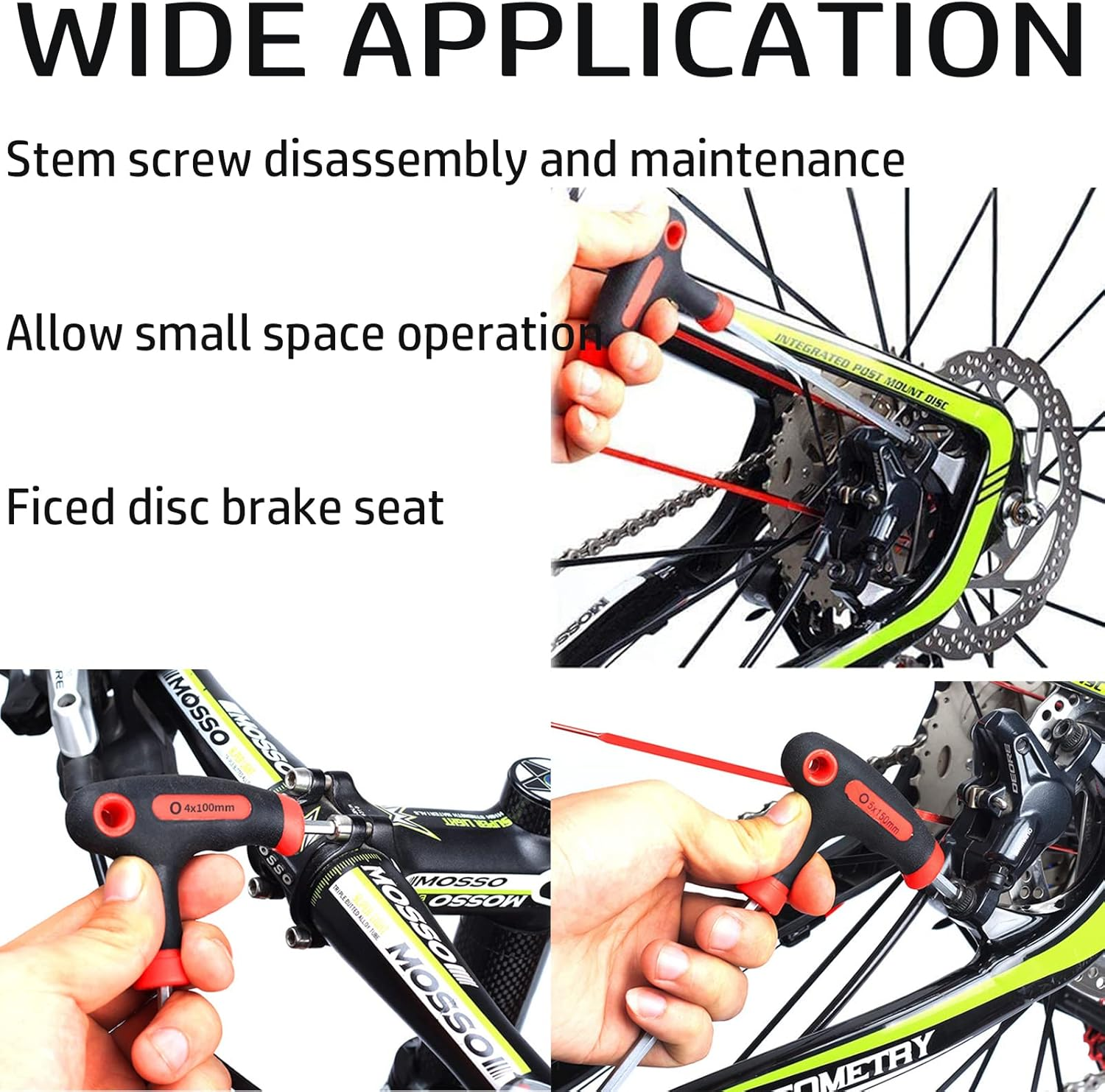 YUENTOEN T Handle Allen Wrench Set, 4/5/6Mm Bike Allen Hex Key Set with Ball End Screwdriver Hand Tool Kits for Bicycle Pedal Handlebar Disc Brake Mount Repair (Red) image number 6