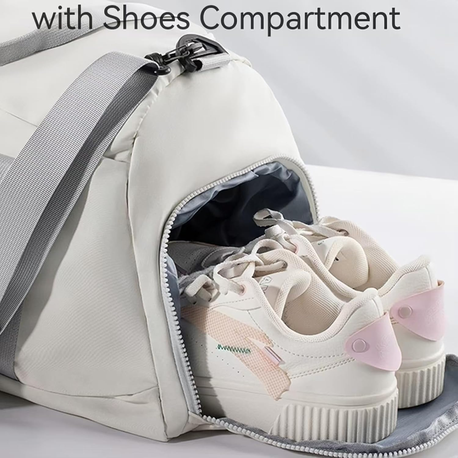 Gym Bag for Men and Women with Shoes Compartment - 3 in 1 Sports Duffle Bag Travel Backpack Weekender Overnight Bag with Multiple Pockets (Black) image number 3