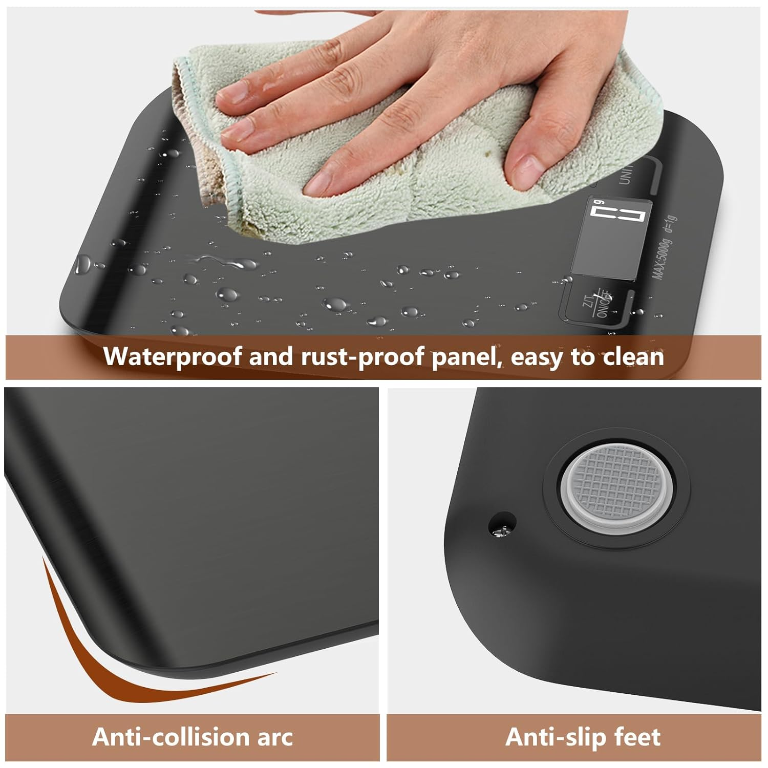 Geeric Food Scale, Digital Kitchen Scale 22Lb/10Kg Capacity, 6 Units with Tare Function Food Scale for Cooking, Baking,Meal Prep - White image number 3