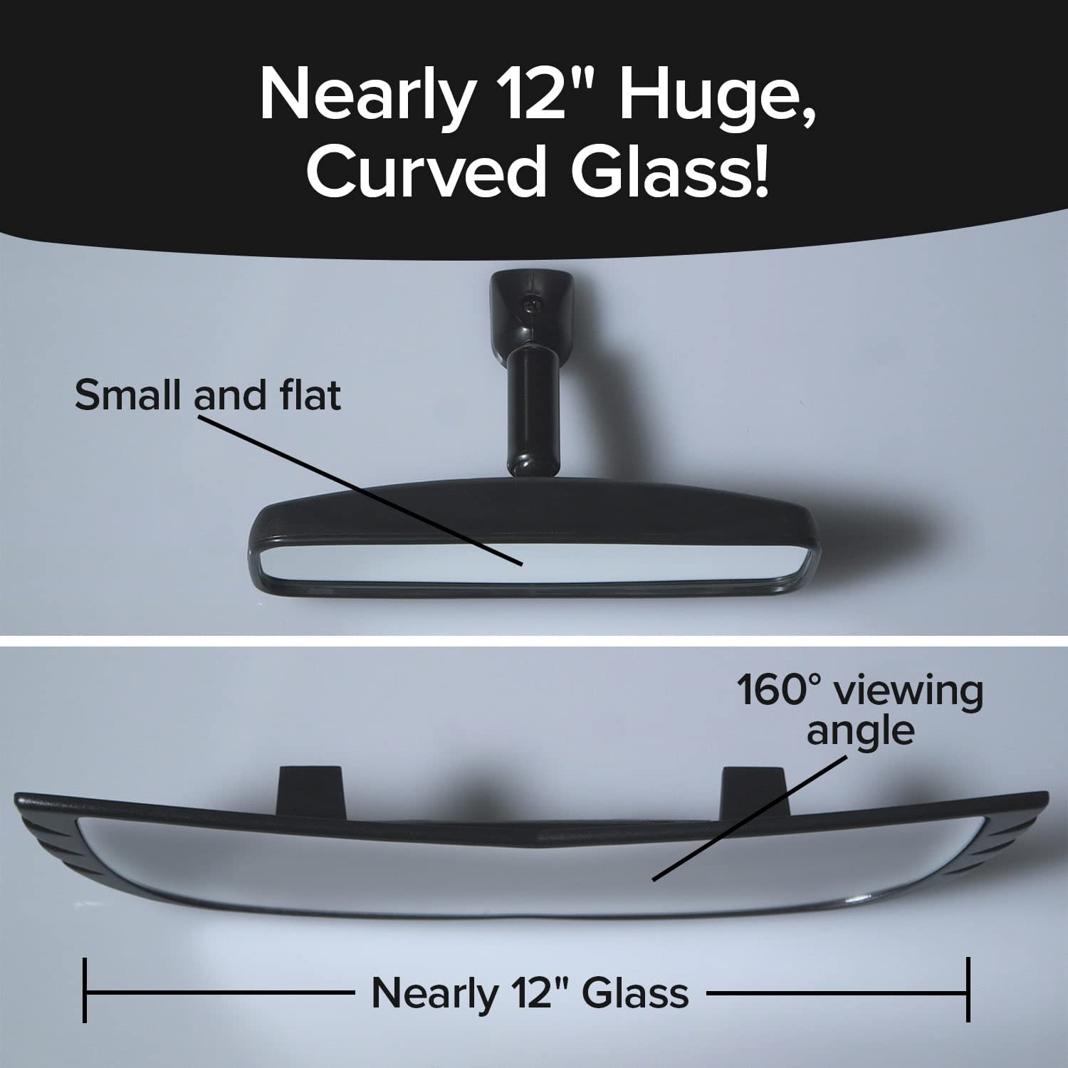 New Improved Wide-Angle Rearview Mirror AS-SEEN-ON-TV Reduce Blind Spots, Installs in Seconds, Fits Most Cars, Suvs & Trucks