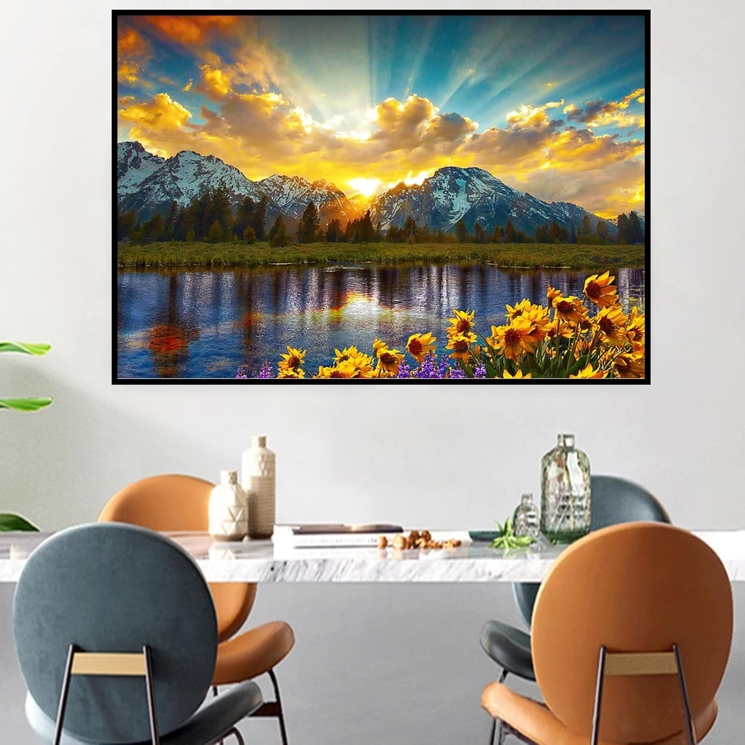 70 * 40CM Full Drill Large Diamond Painting Kits for Adults, round 5D Diamond Art Kits Beginners, Decorative Painting for Living Room, New Home Gift. image number 2
