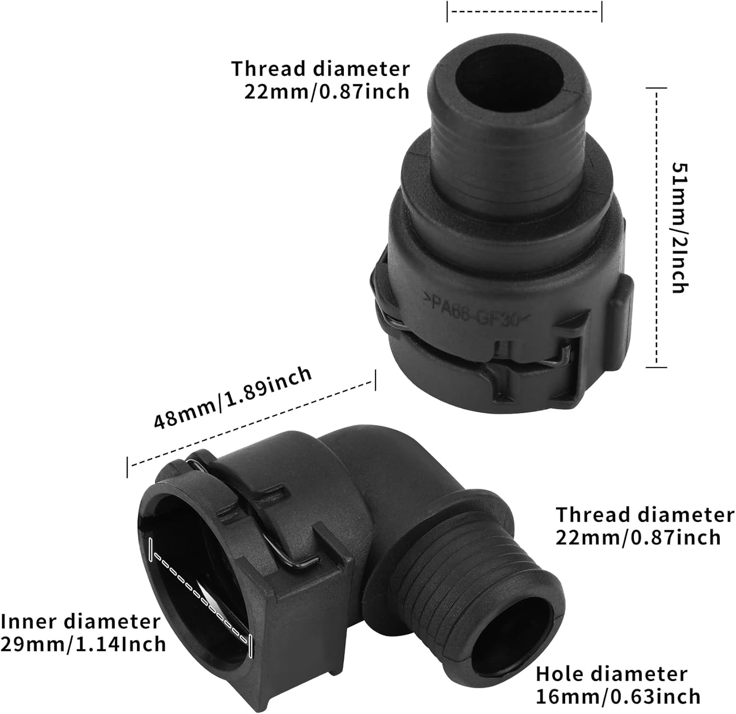 4 Pieces Heater Inlet Hose Connector, Fit for Chevrolet Trax, Sonic, Cruze, Cruze Limited and Buick Encore, Replace Parts # 95089363, 950893634, 96958301, 95089364, 96958300, and 95078634 image number 3